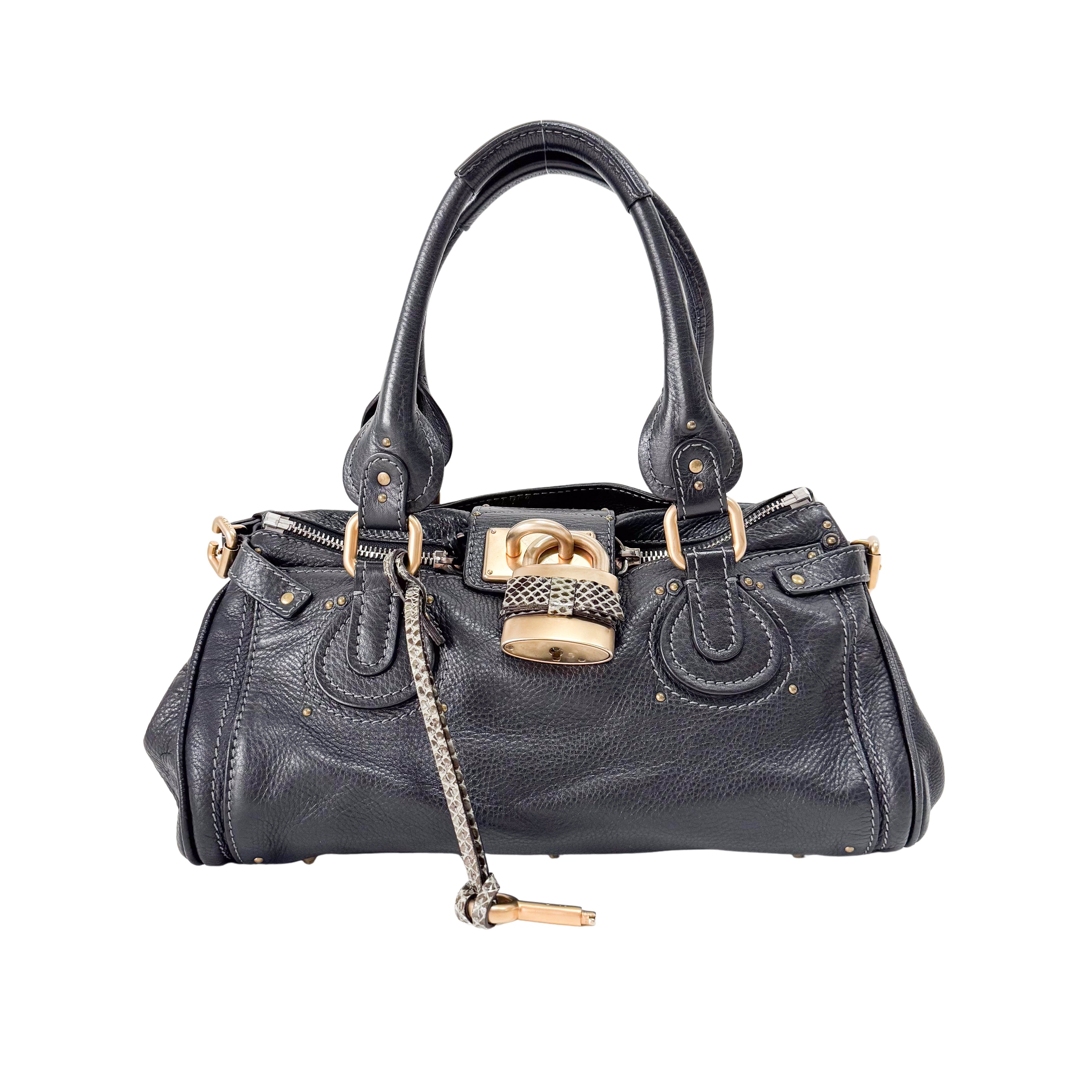 Paddington Black Leather Shoulder Bag
