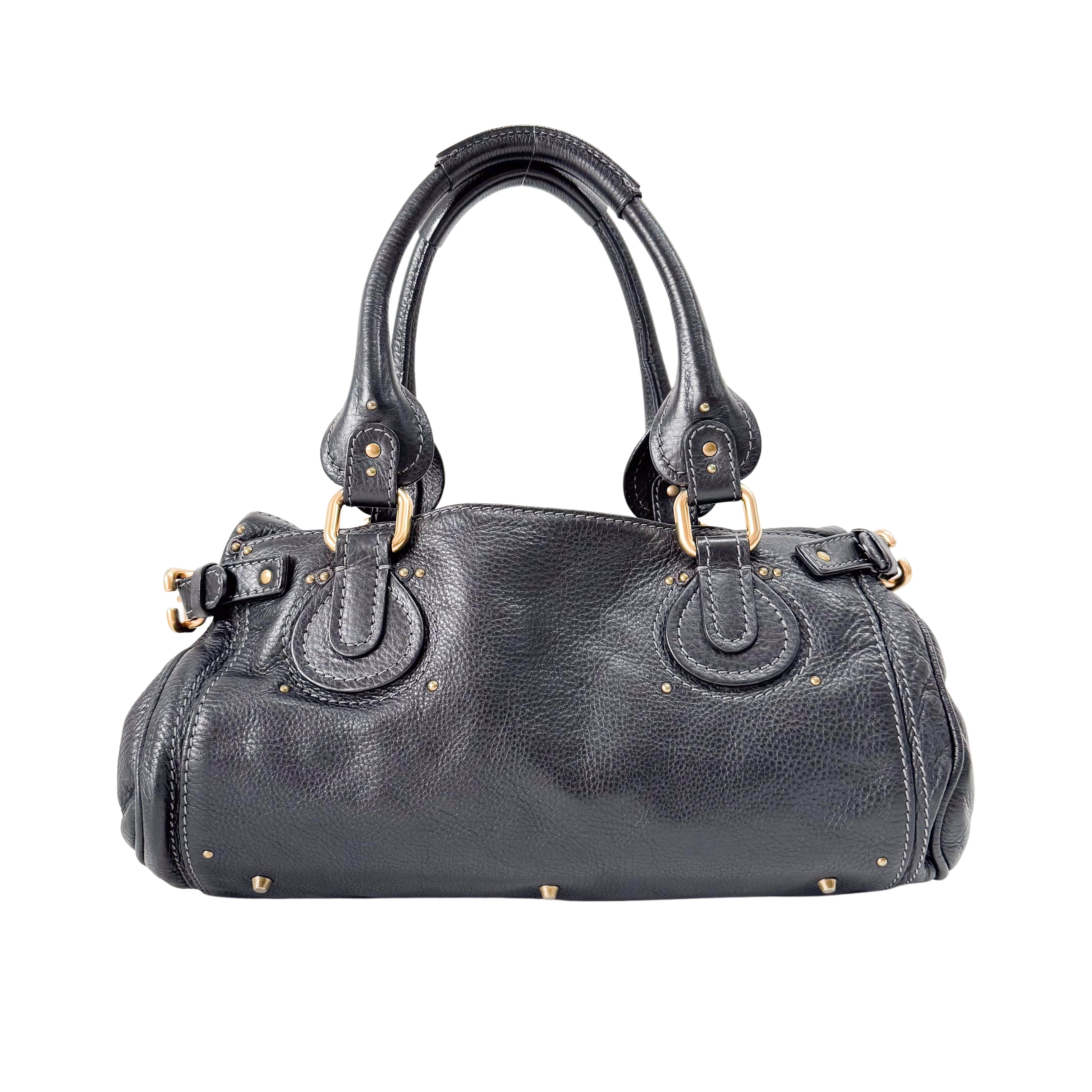 Paddington Black Leather Shoulder Bag