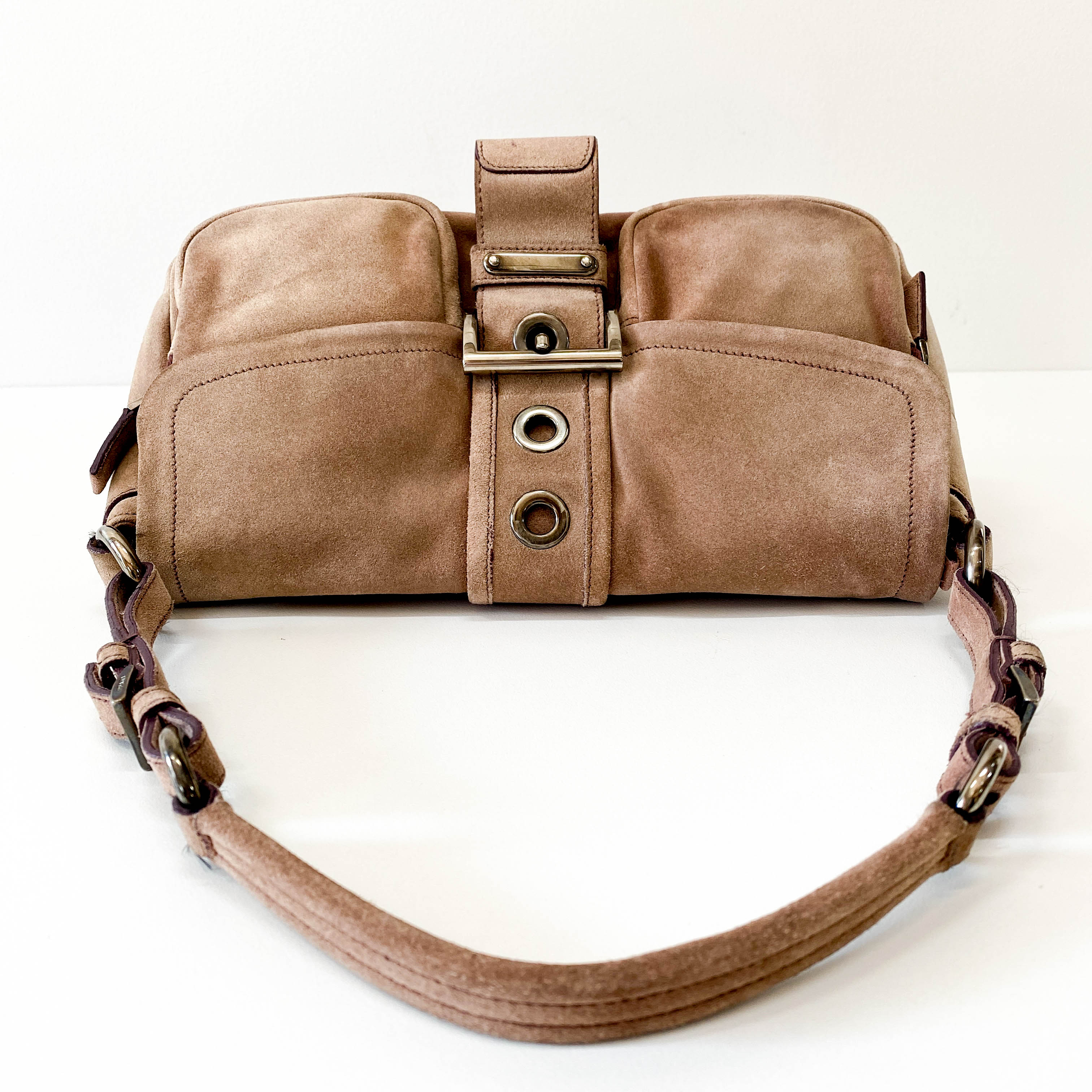 Brown Suede Shoulder Bag