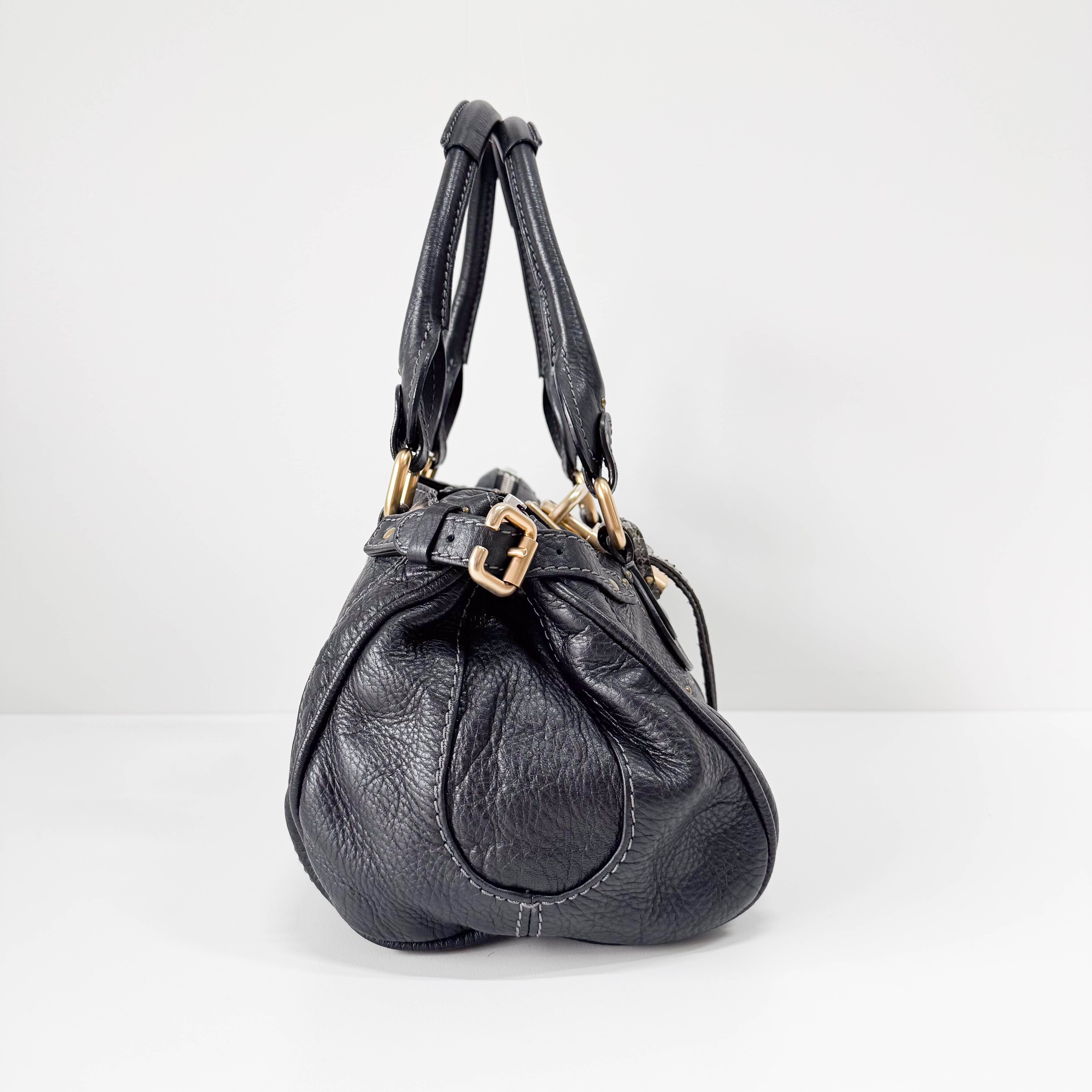 Paddington Black Leather Shoulder Bag