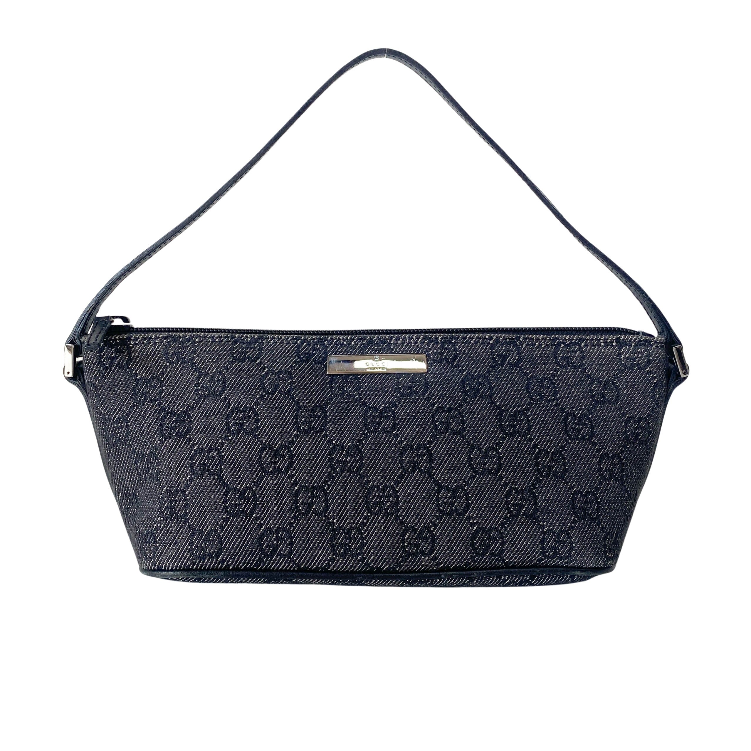 GG Canvas Navy Pouch