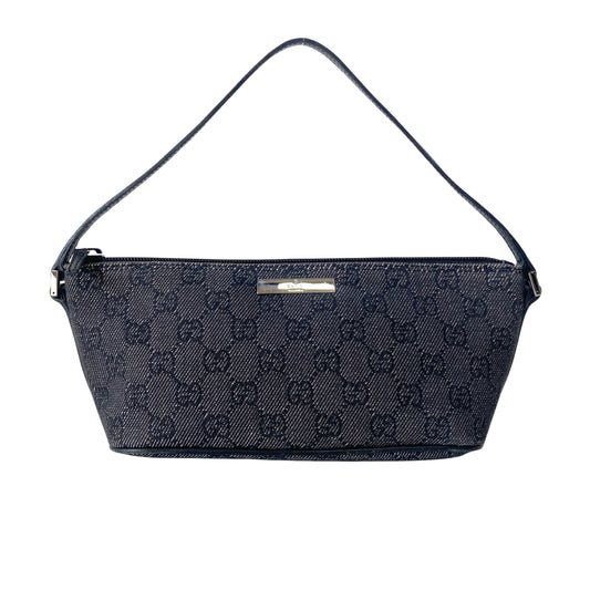GG Canvas Navy Pouch