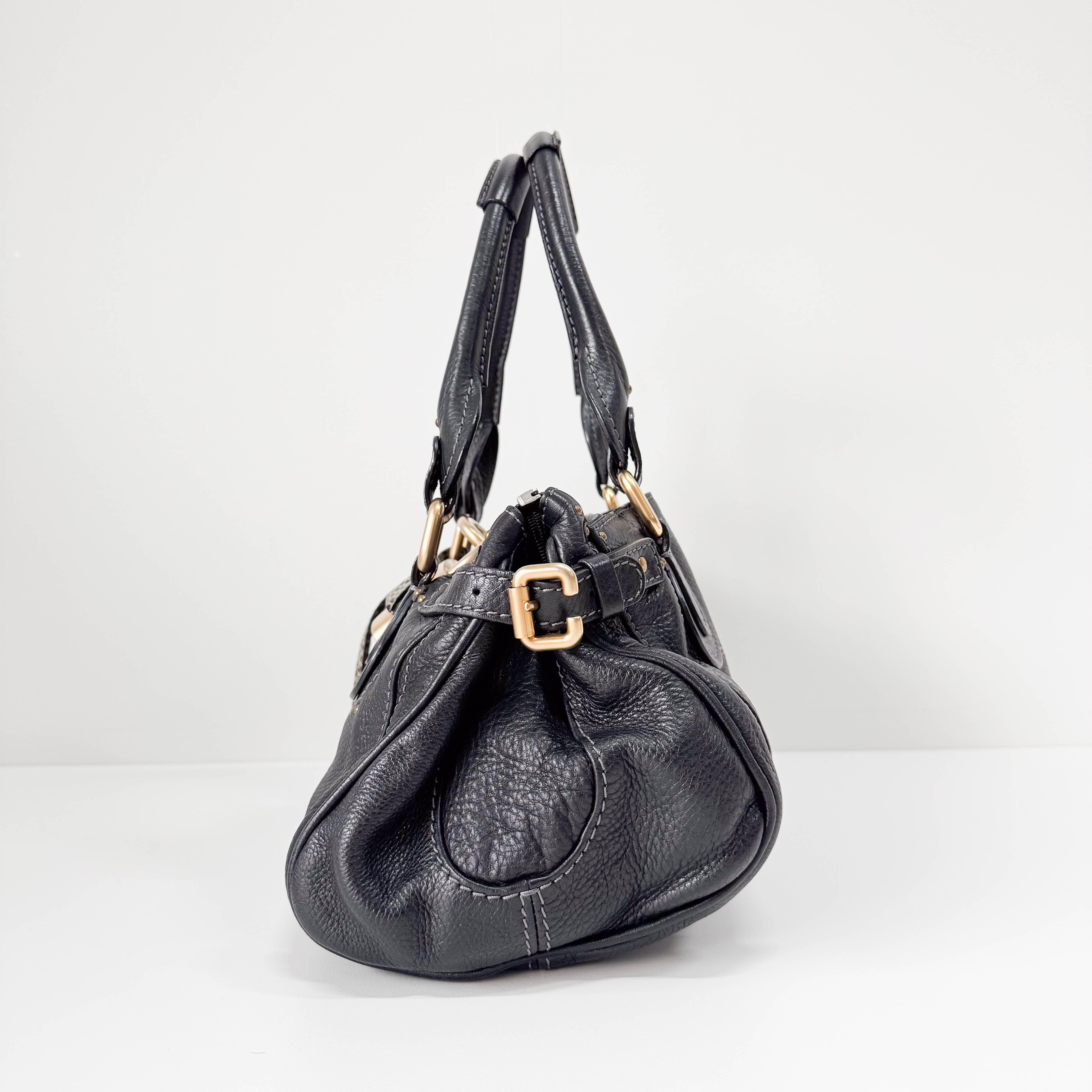 Paddington Black Leather Shoulder Bag