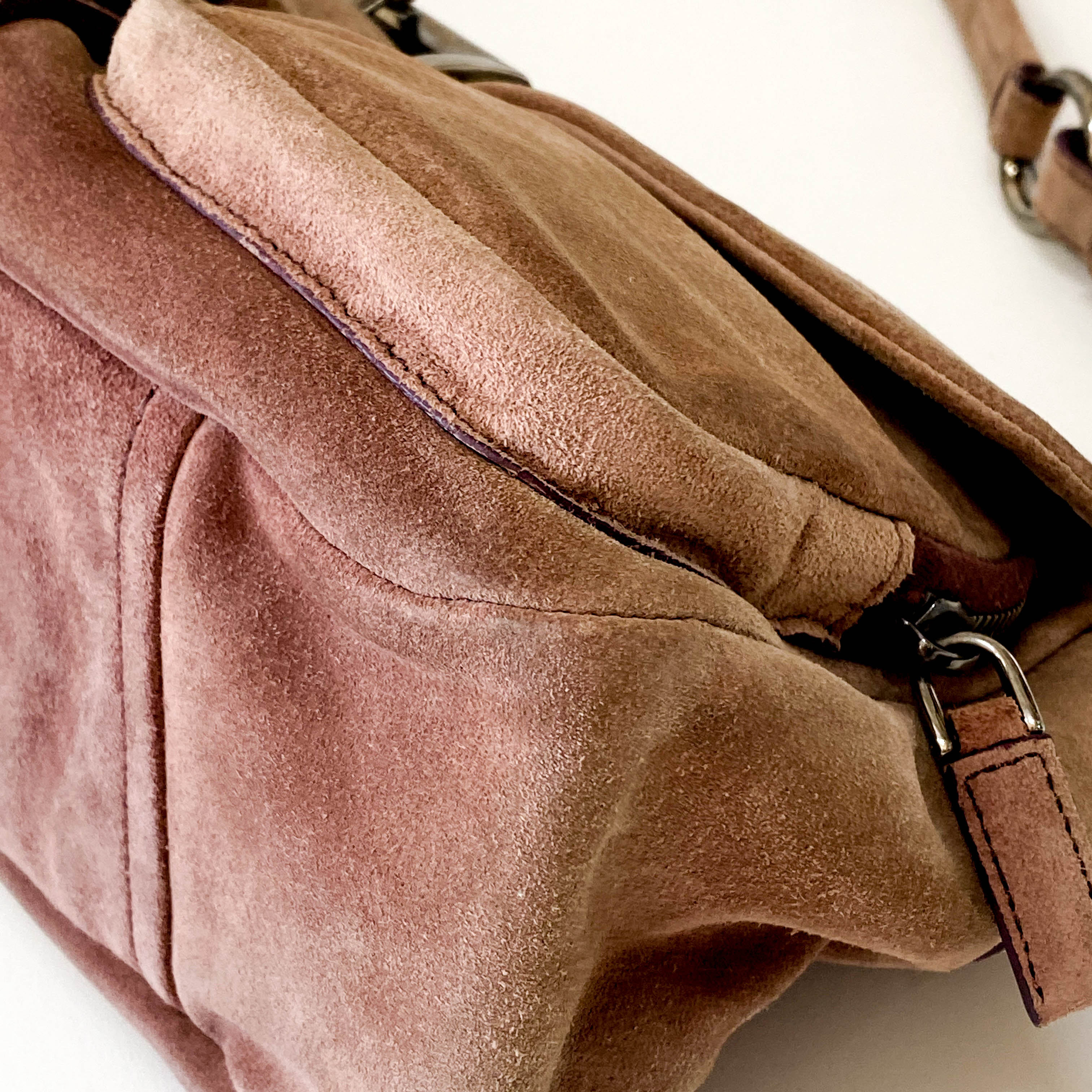 Brown Suede Shoulder Bag
