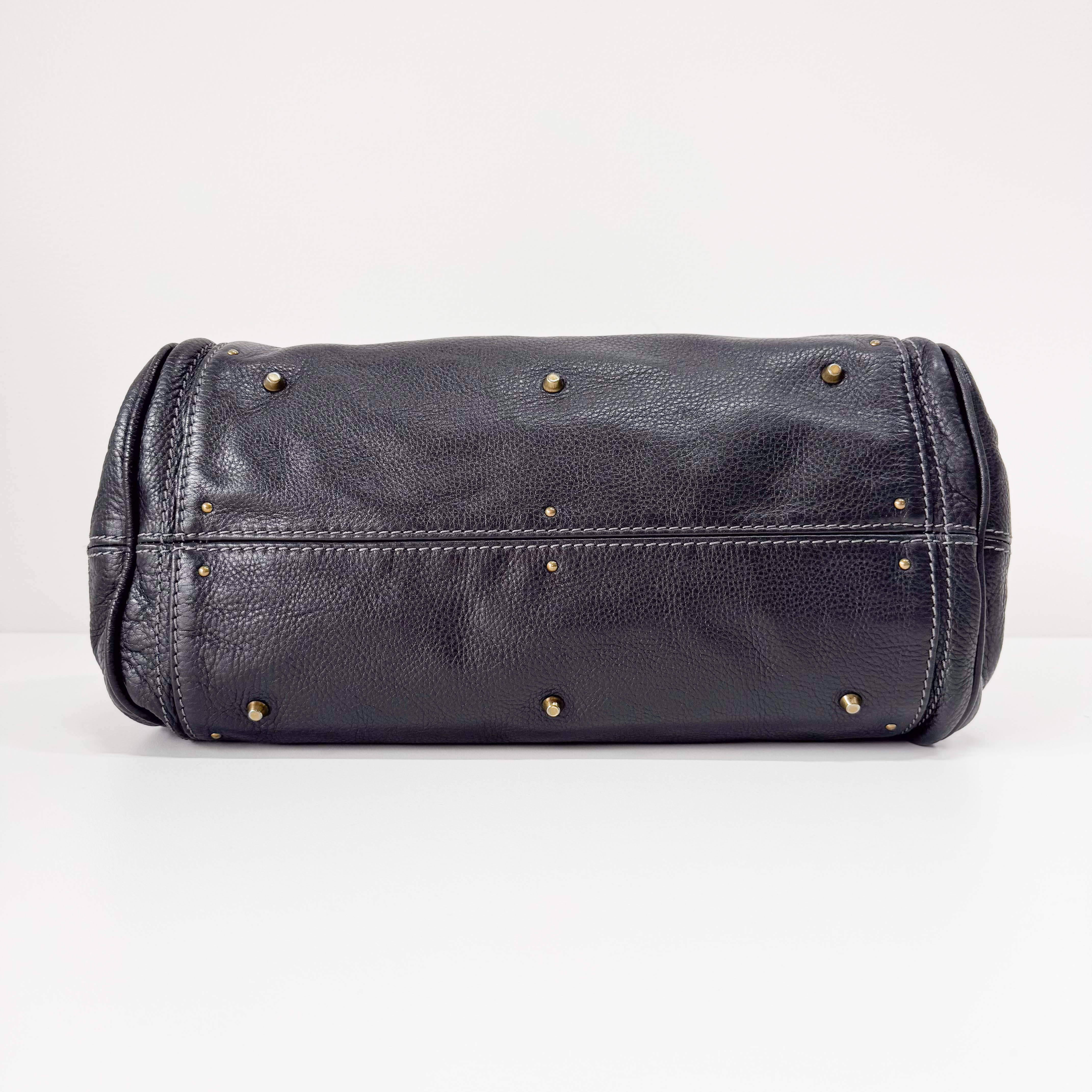 Paddington Black Leather Shoulder Bag