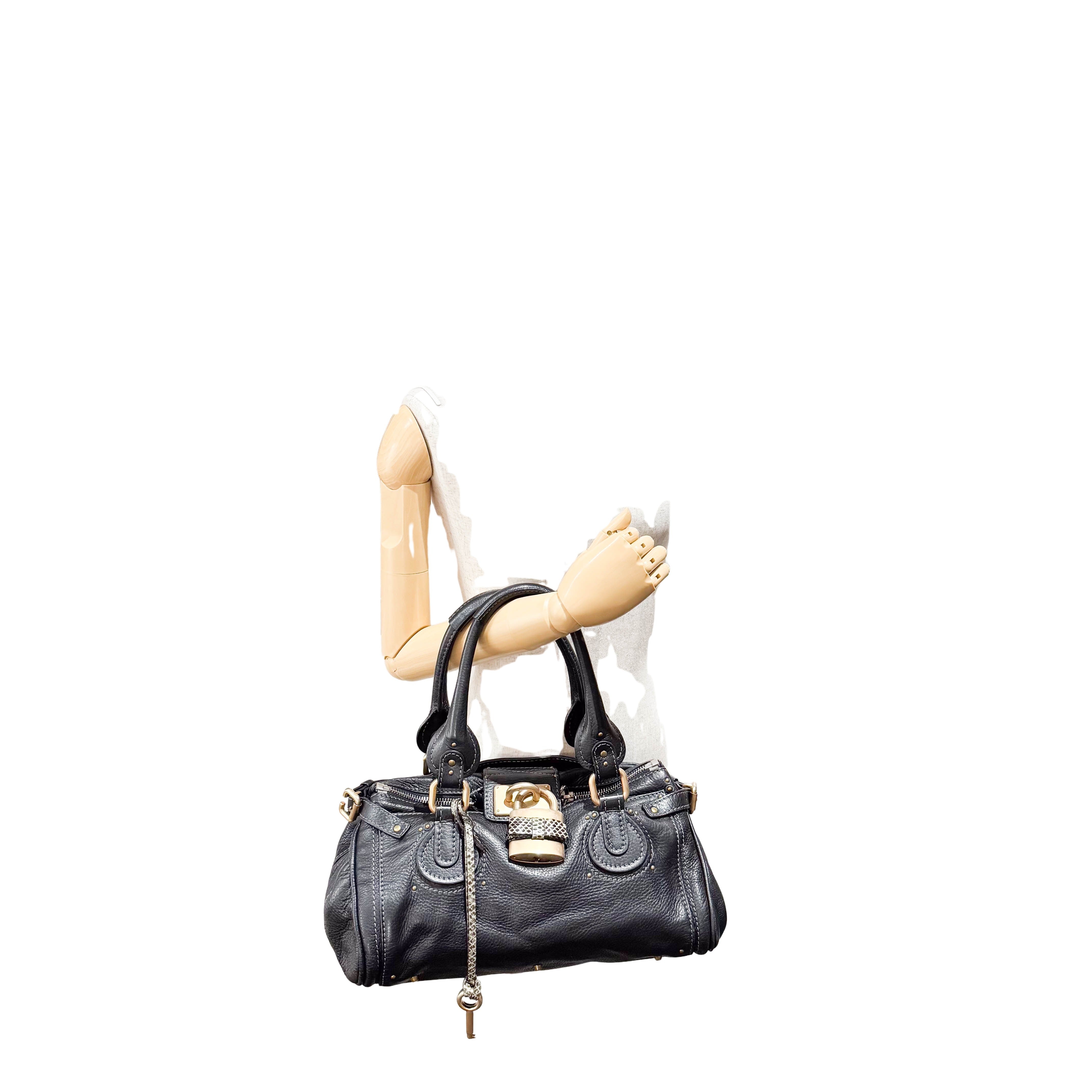 Paddington Black Leather Shoulder Bag