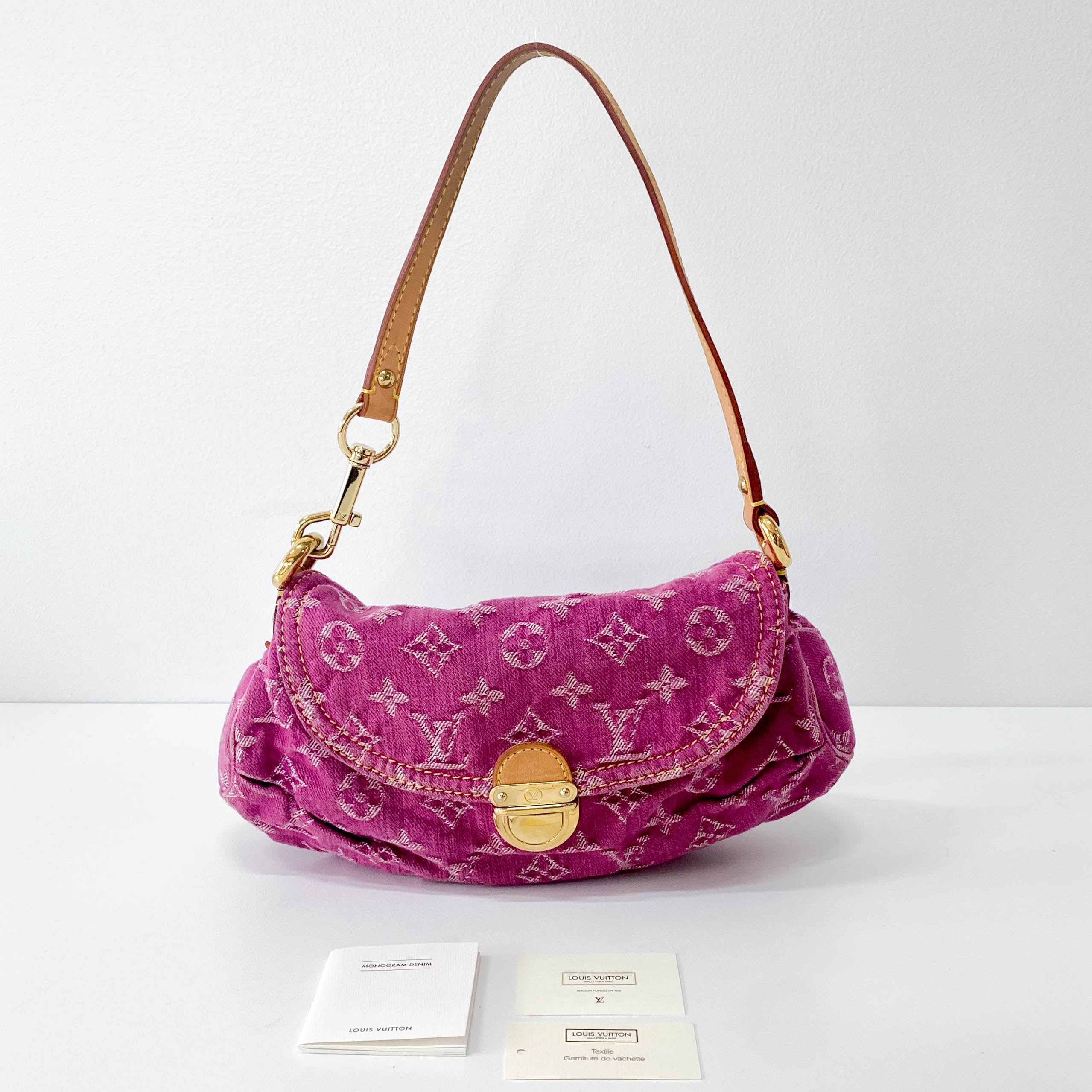 Monogram Pink Denim Mini Pleaty