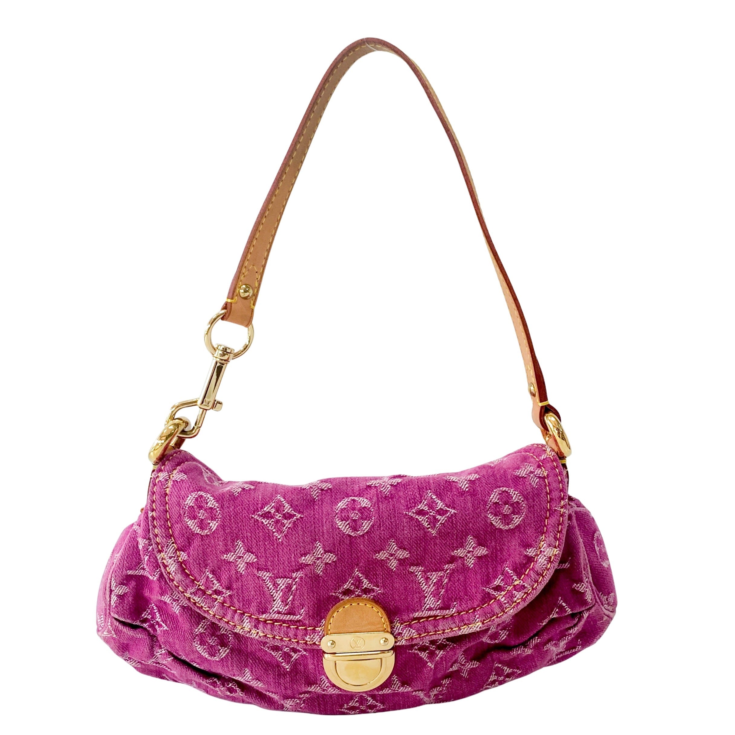 Monogram Pink Denim Mini Pleaty