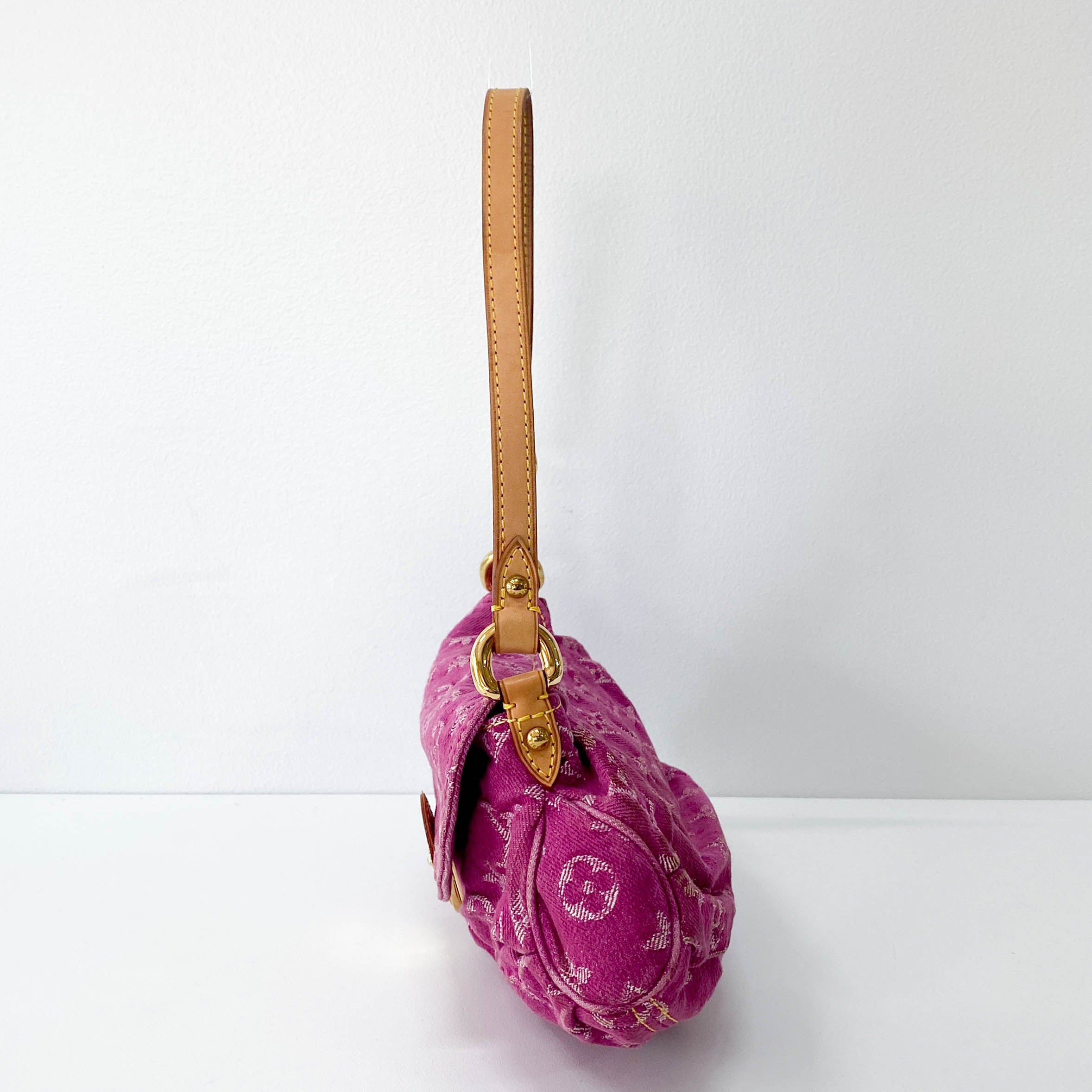 Monogram Pink Denim Mini Pleaty