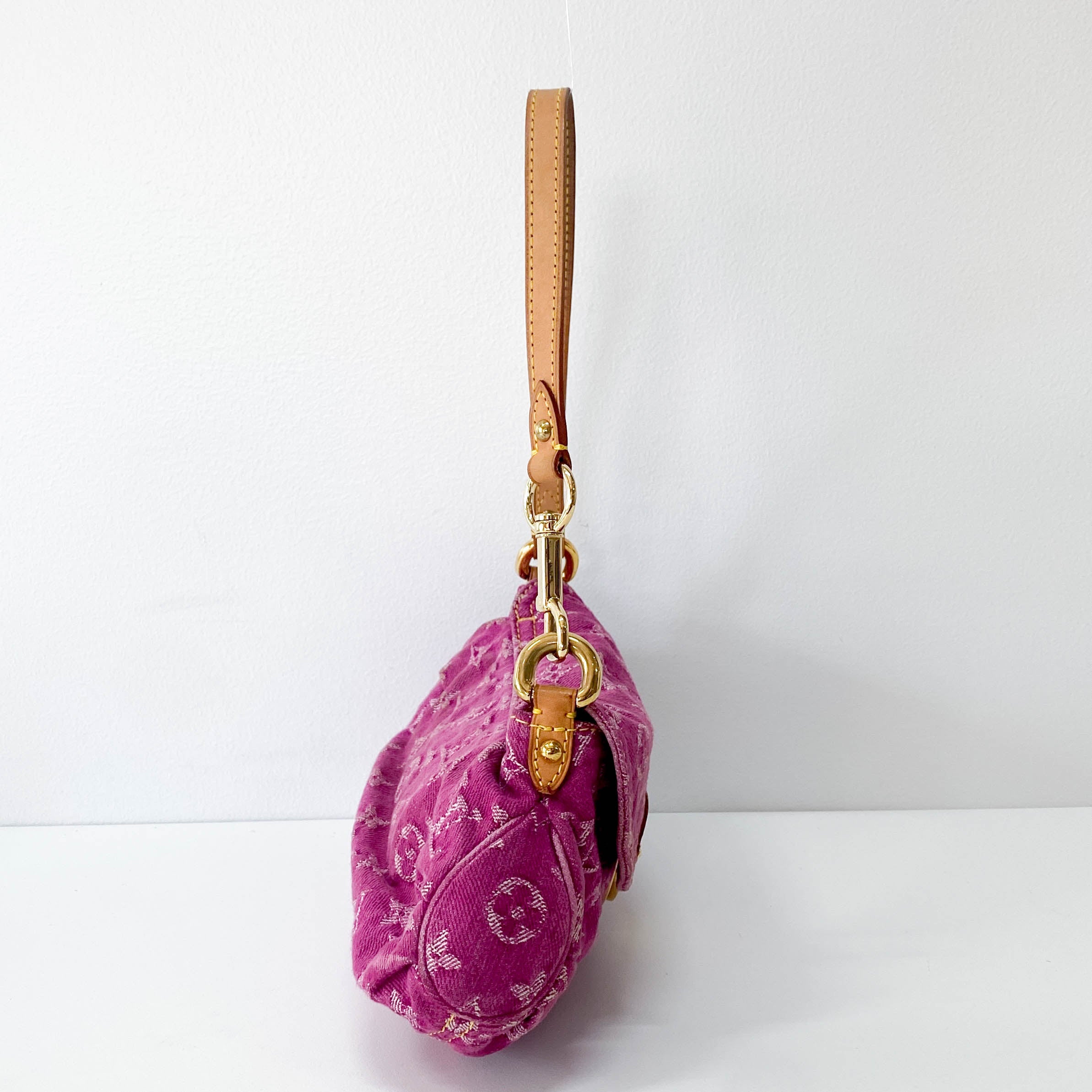 Monogram Pink Denim Mini Pleaty