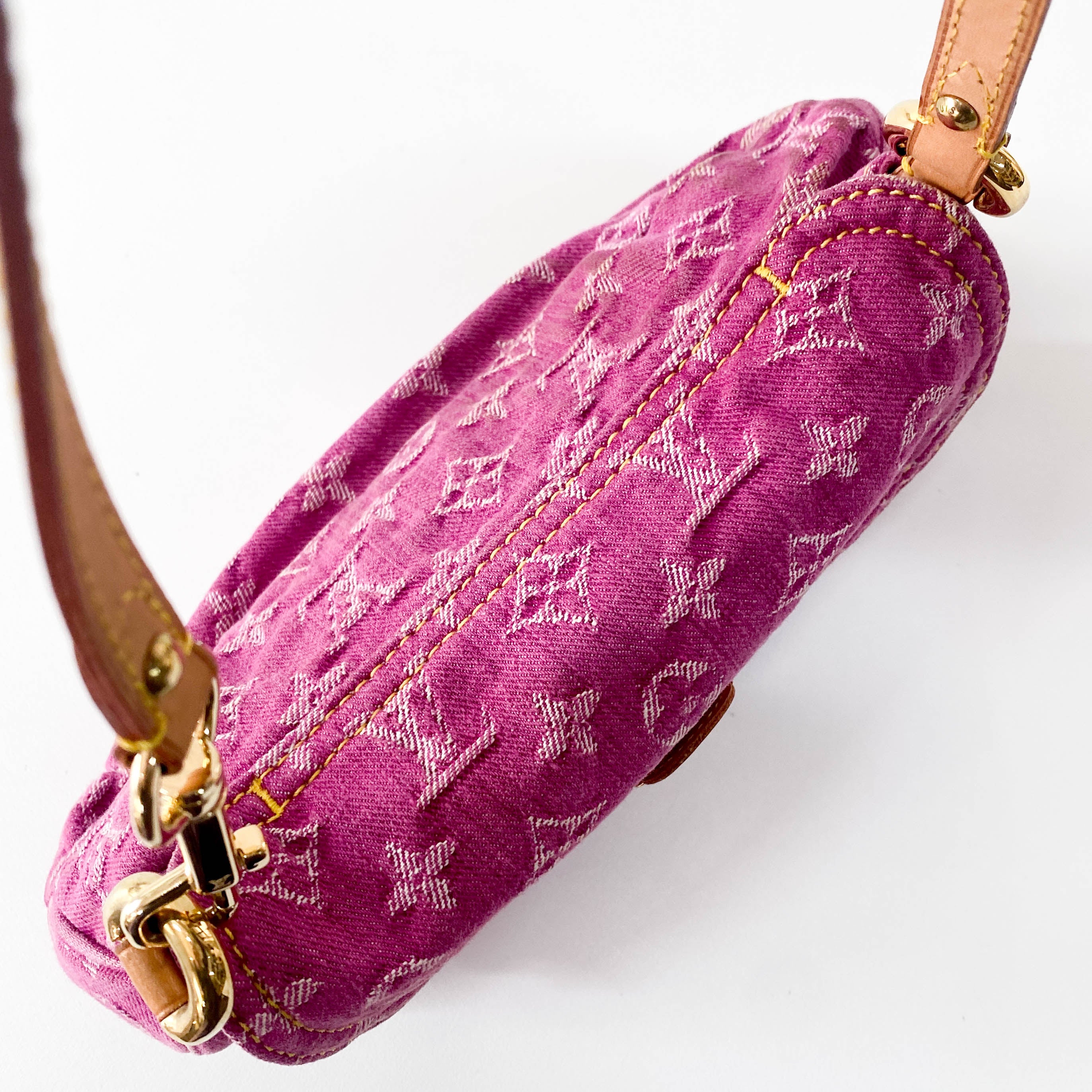 Monogram Pink Denim Mini Pleaty