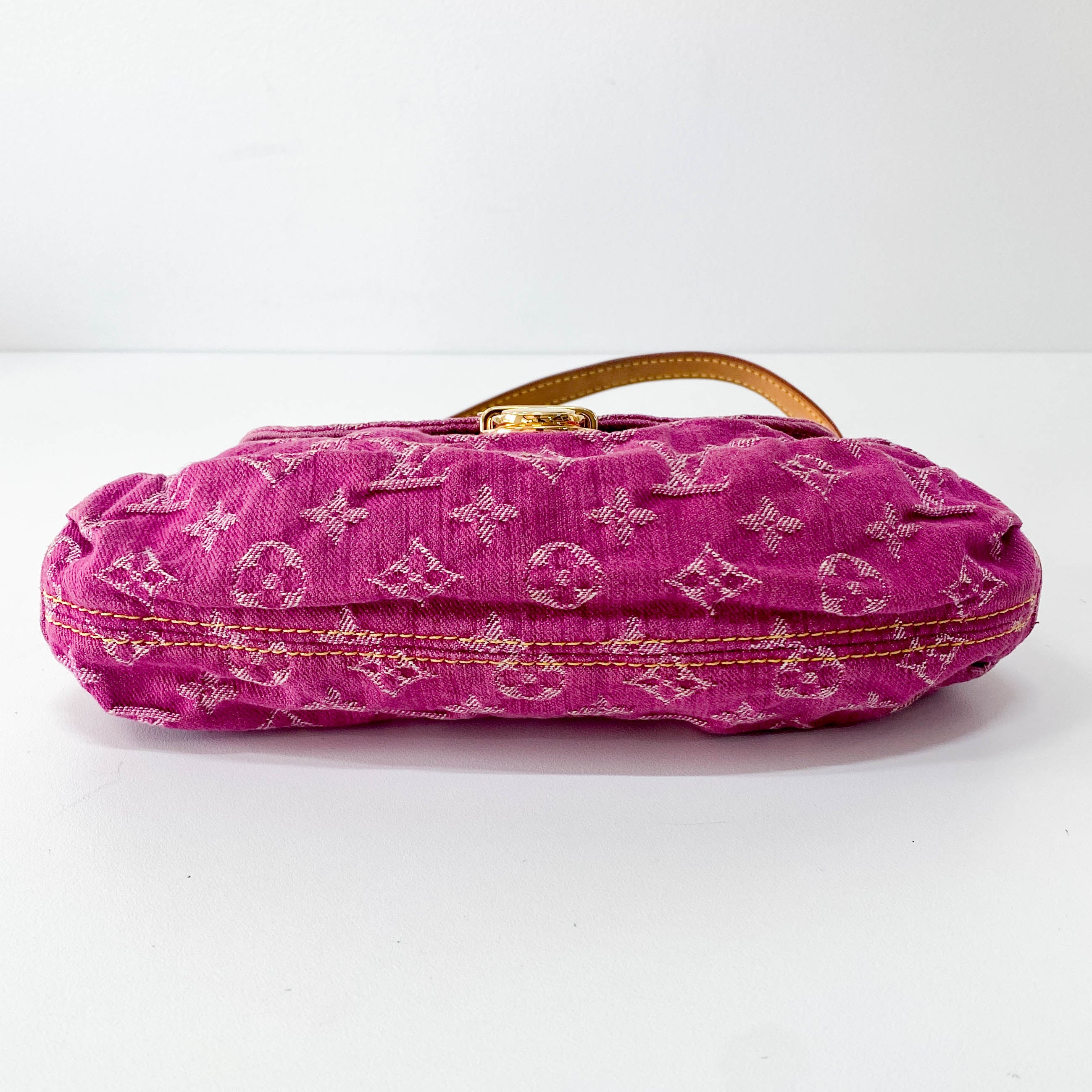 Monogram Pink Denim Mini Pleaty