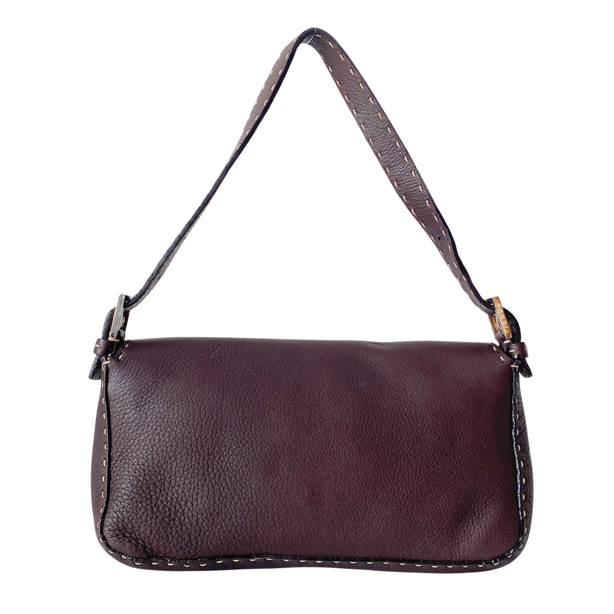 Selleria Baguette Brown Leather Shoulder Bag