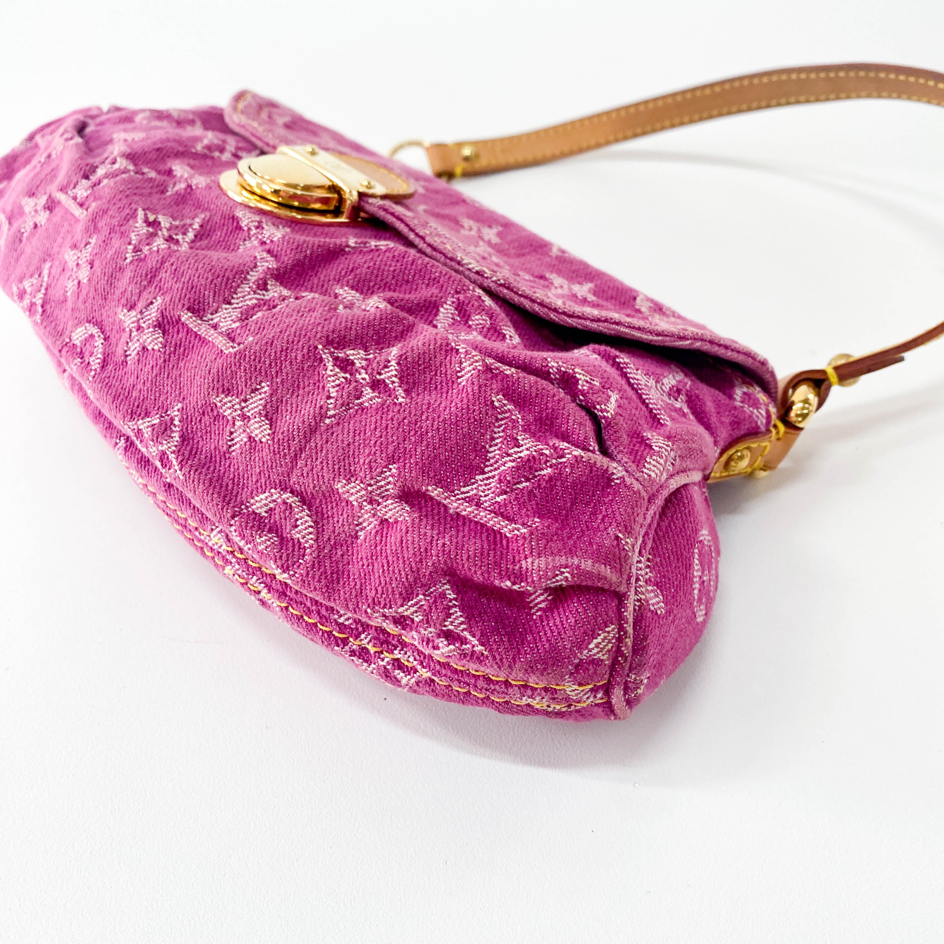 Monogram Pink Denim Mini Pleaty