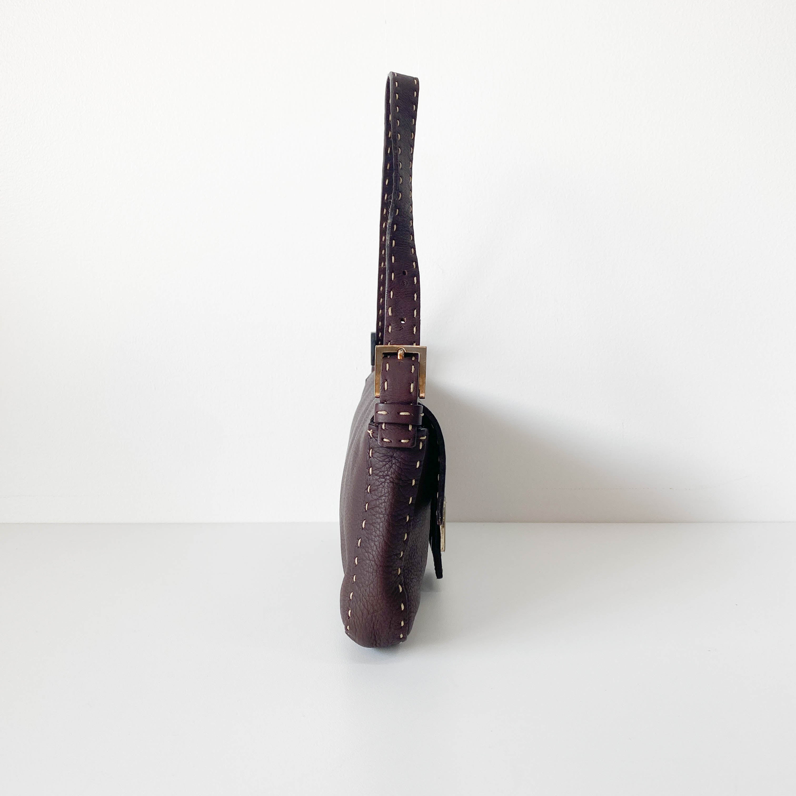 Selleria Baguette Brown Leather Shoulder Bag