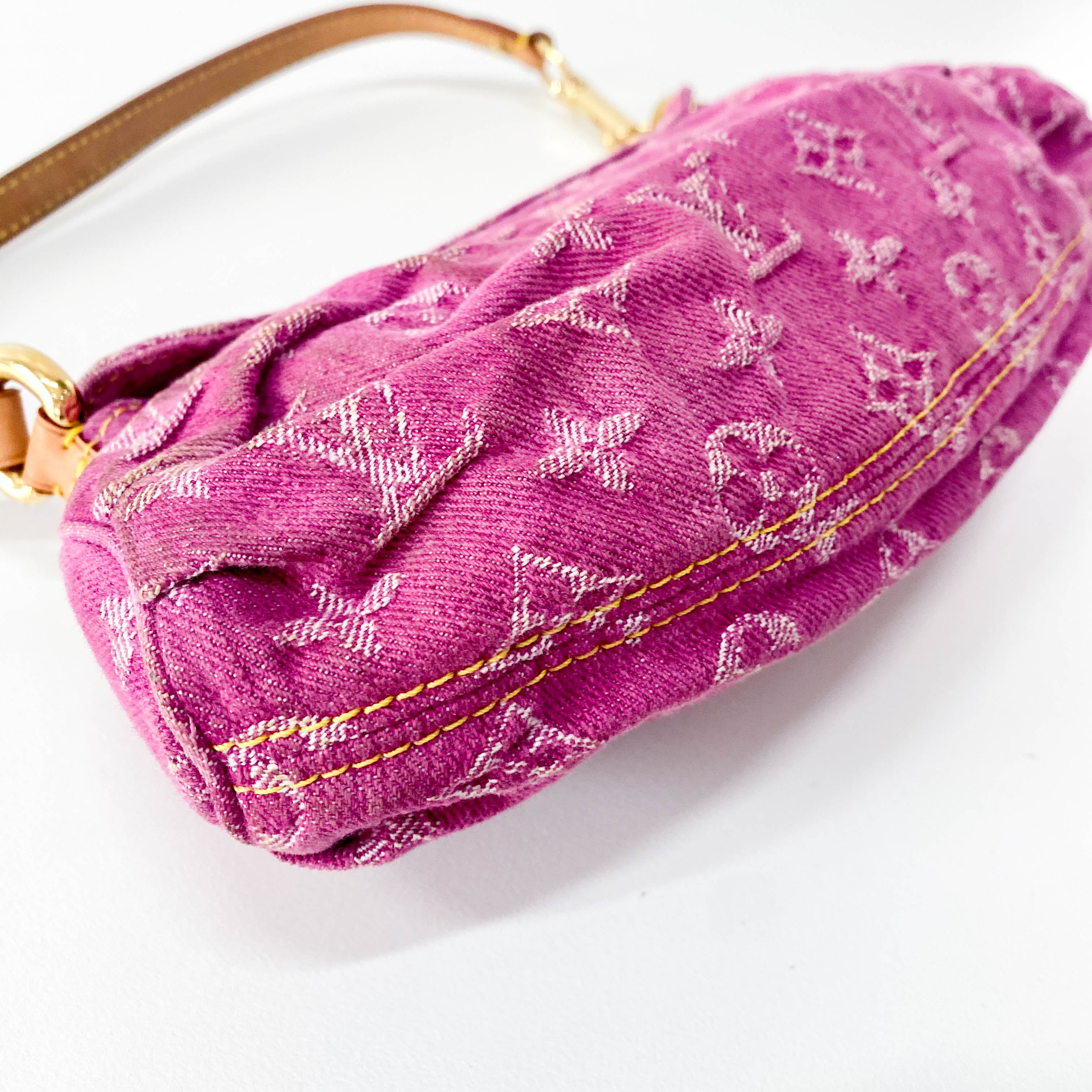 Monogram Pink Denim Mini Pleaty