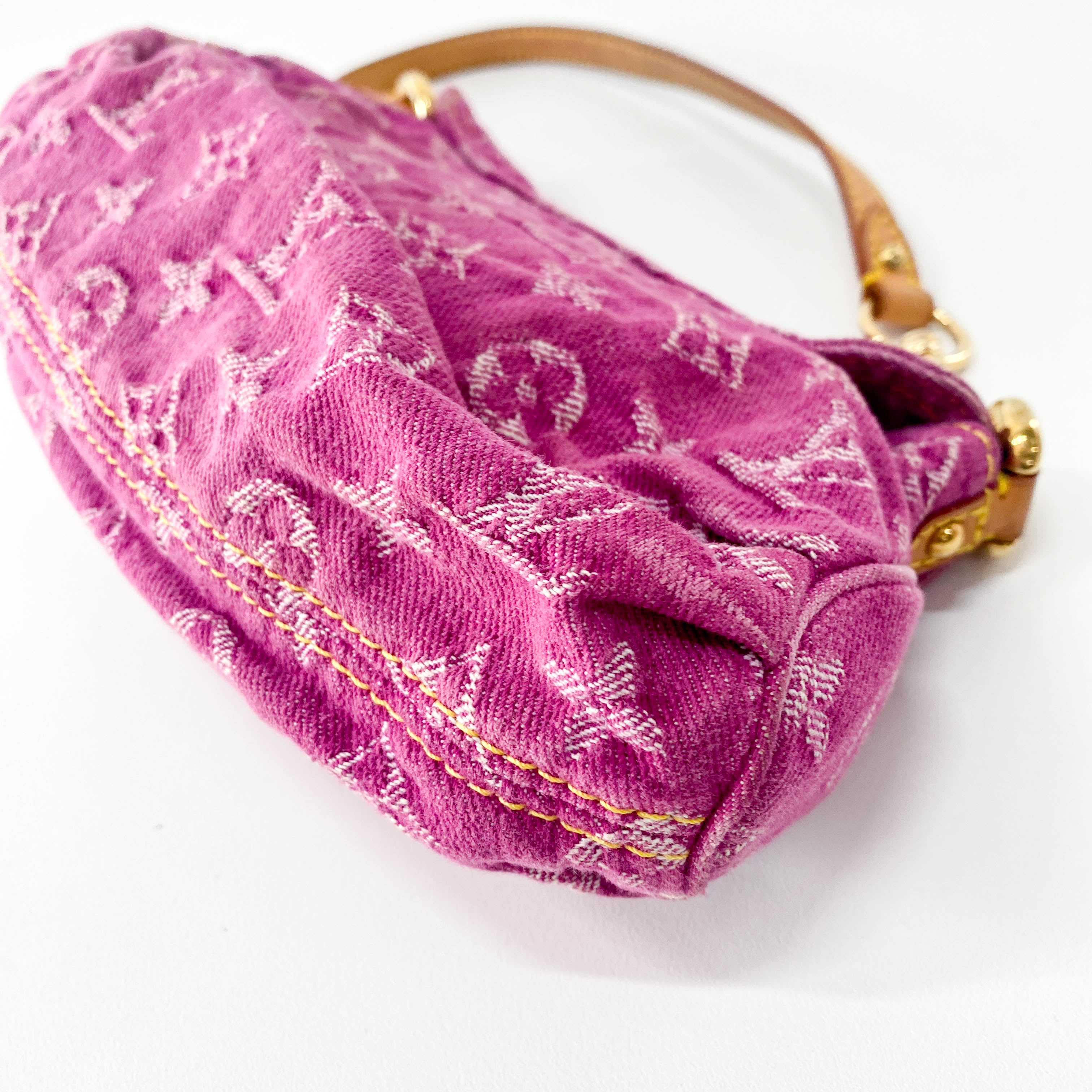 Monogram Pink Denim Mini Pleaty