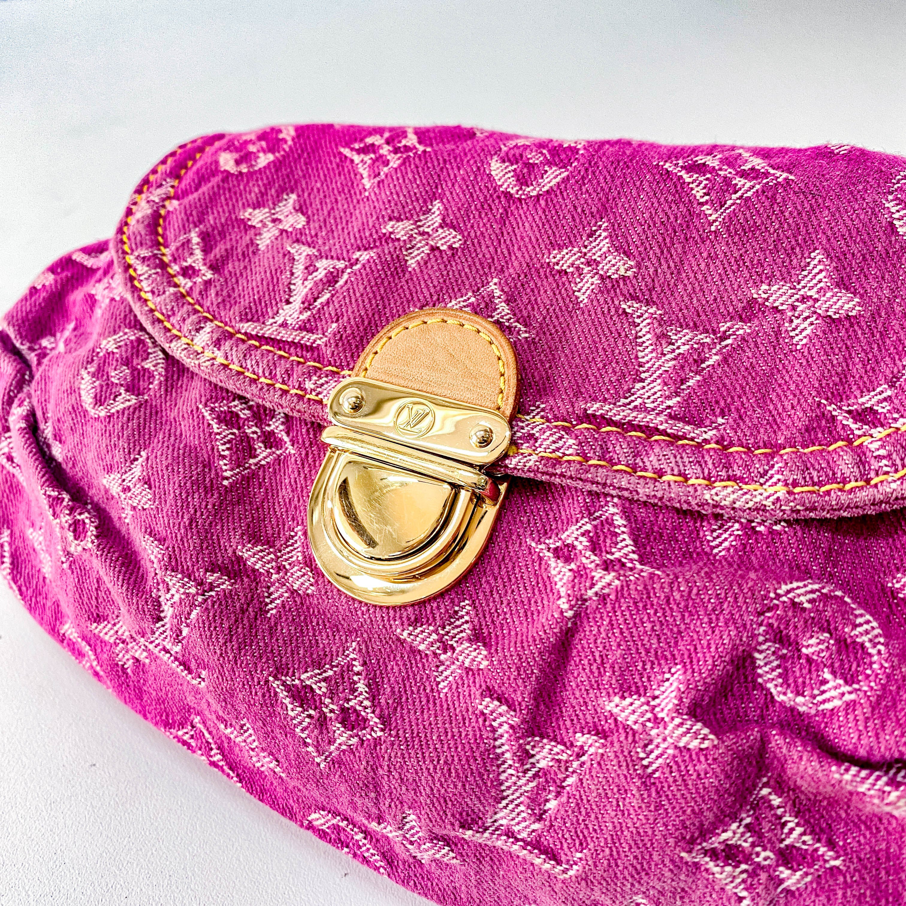 Monogram Pink Denim Mini Pleaty