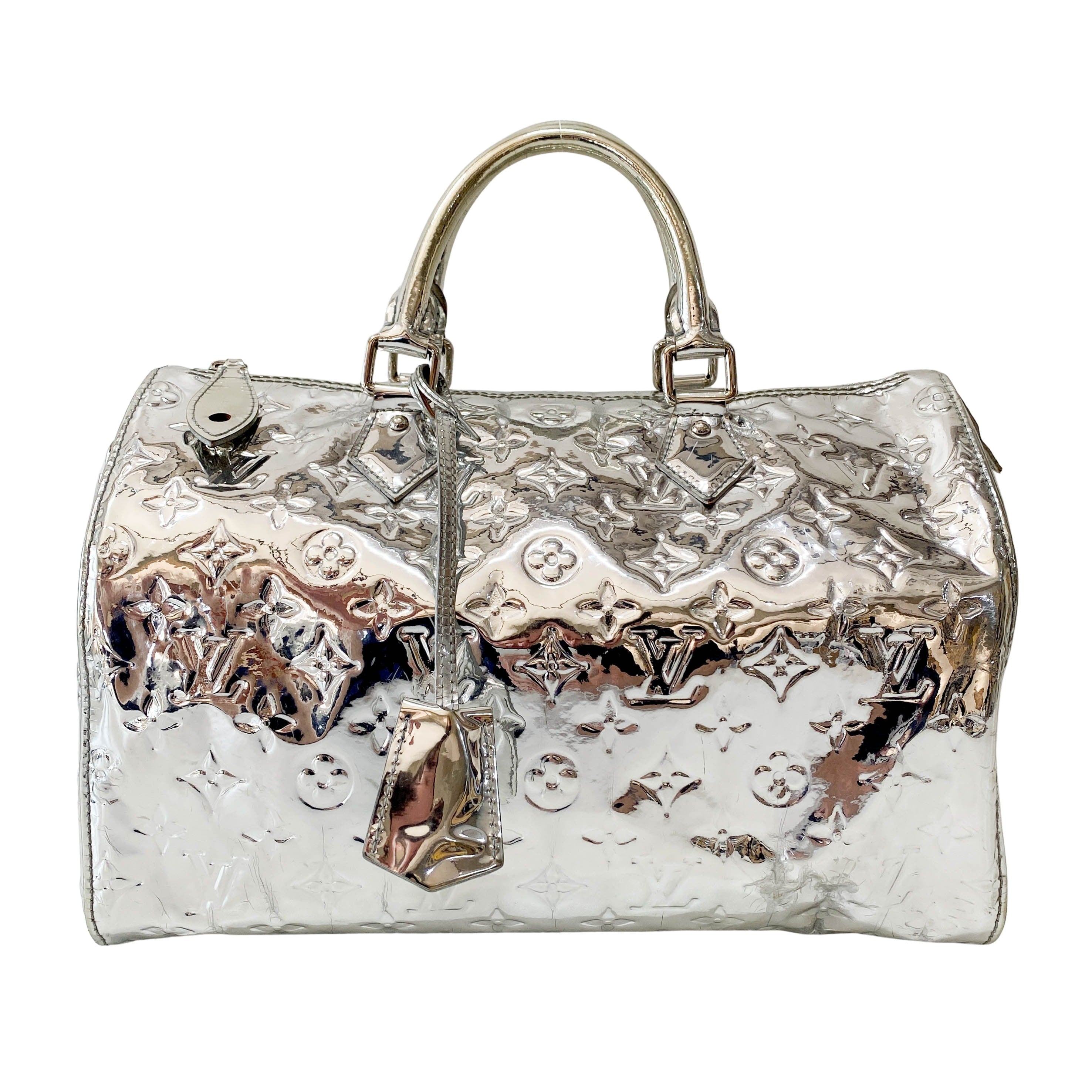Speedy 30 Monogram Miroir Silver Vynyl Bag