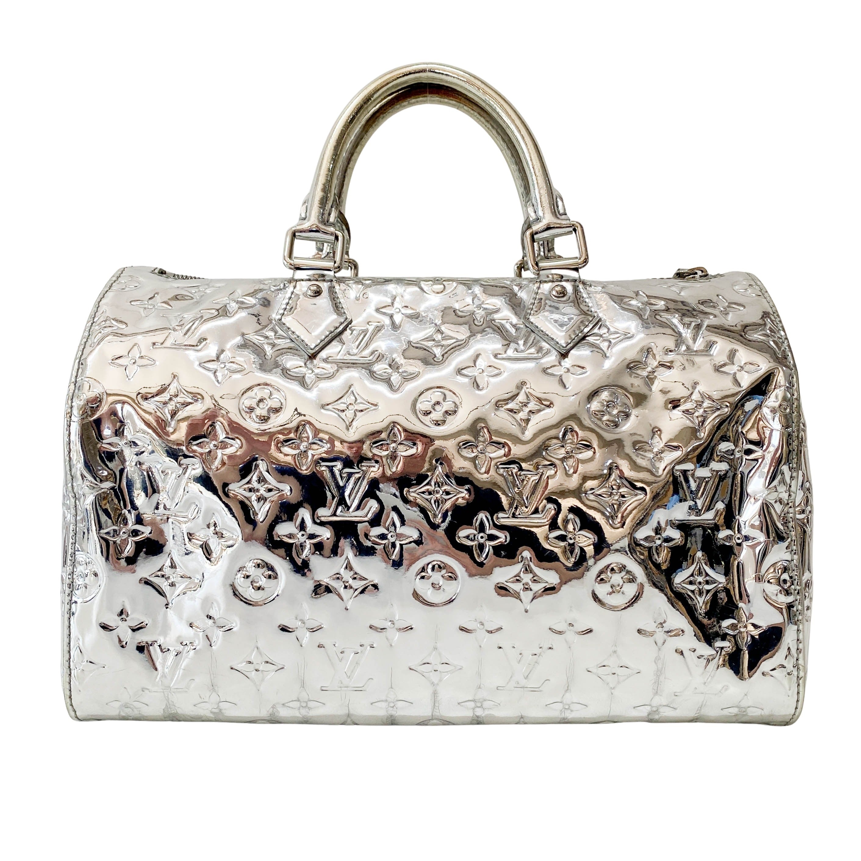 Speedy 30 Monogram Miroir Silver Vynyl Bag