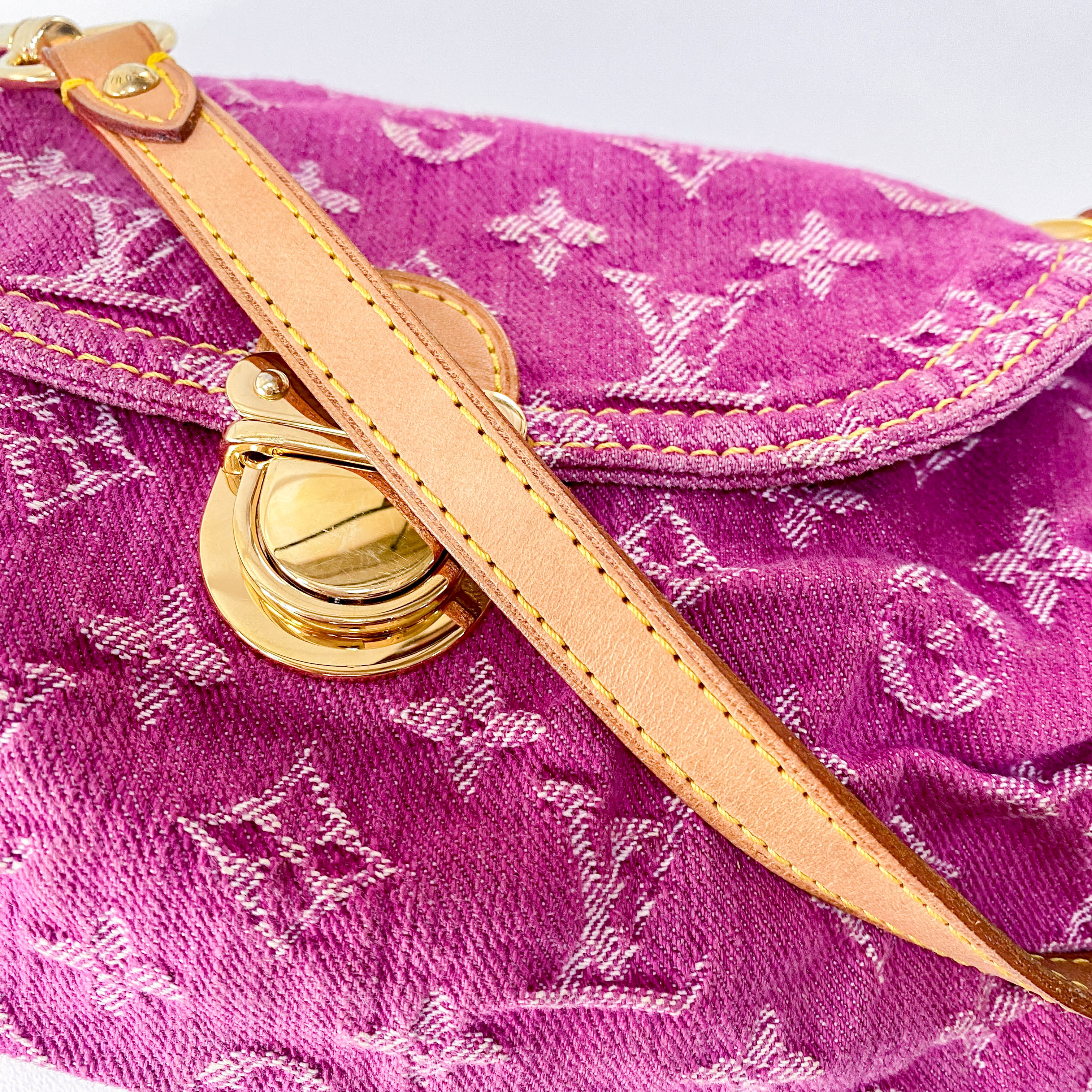 Monogram Pink Denim Mini Pleaty