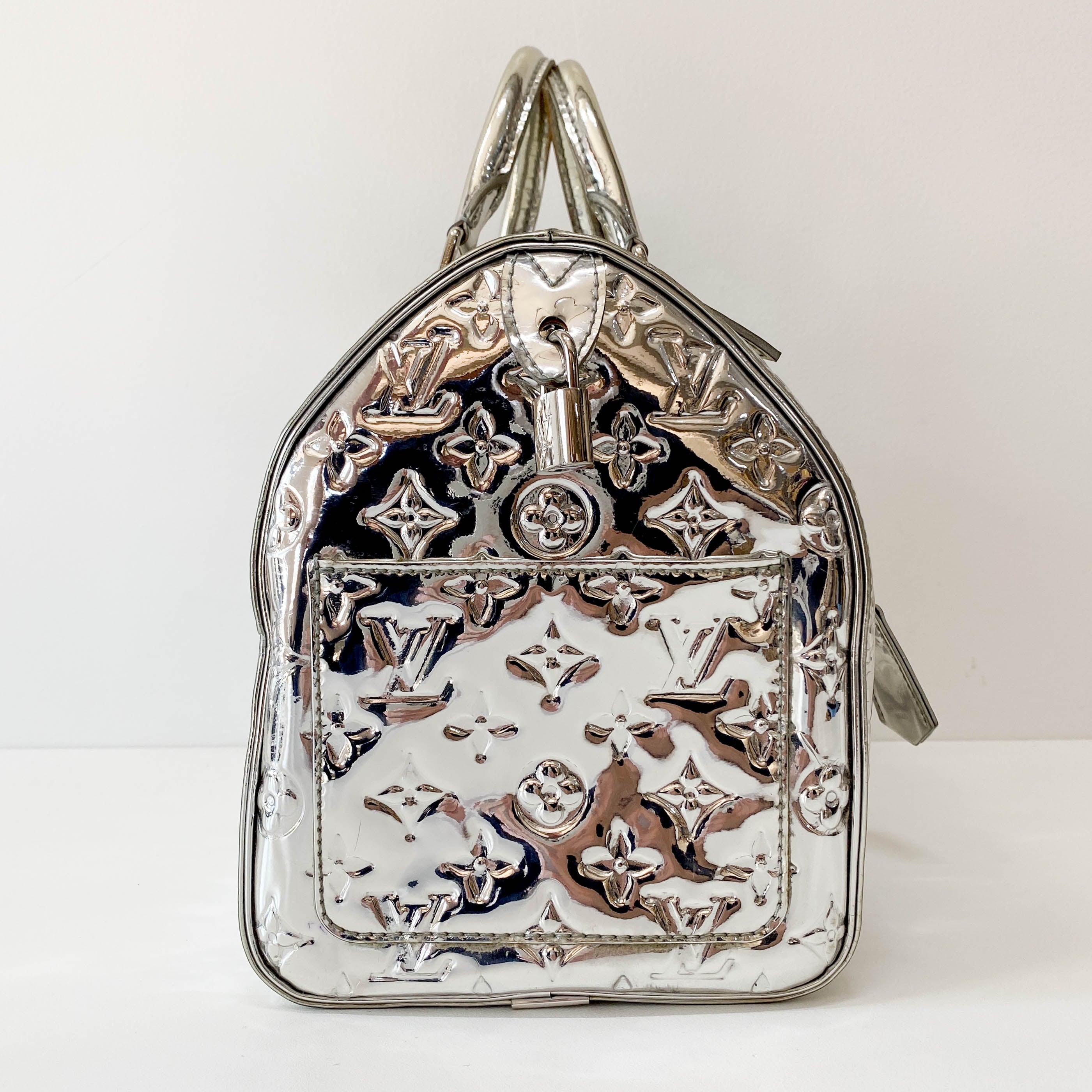 Speedy 30 Monogram Miroir Silver Vynyl Bag