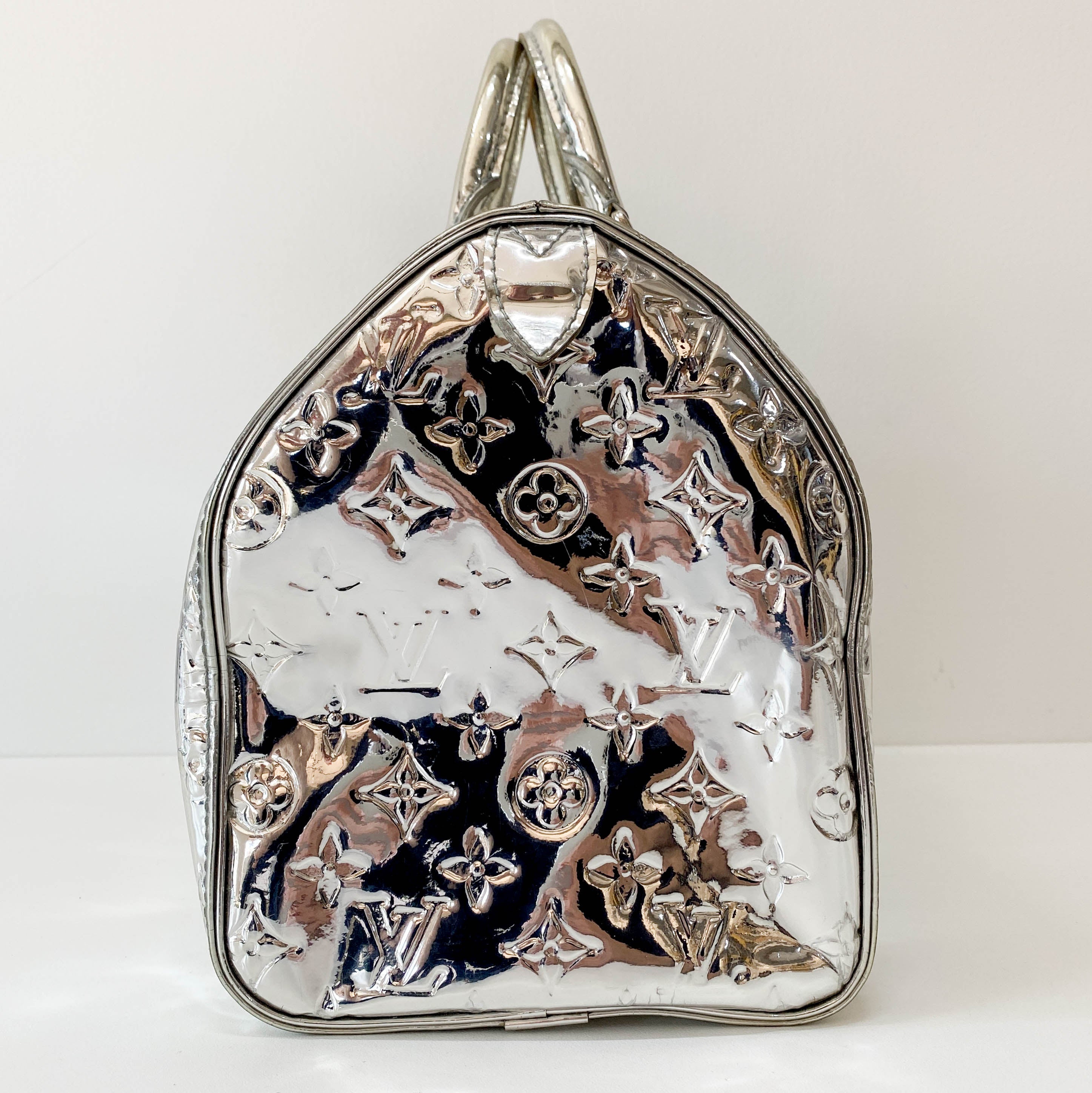 Speedy 30 Monogram Miroir Silver Vynyl Bag