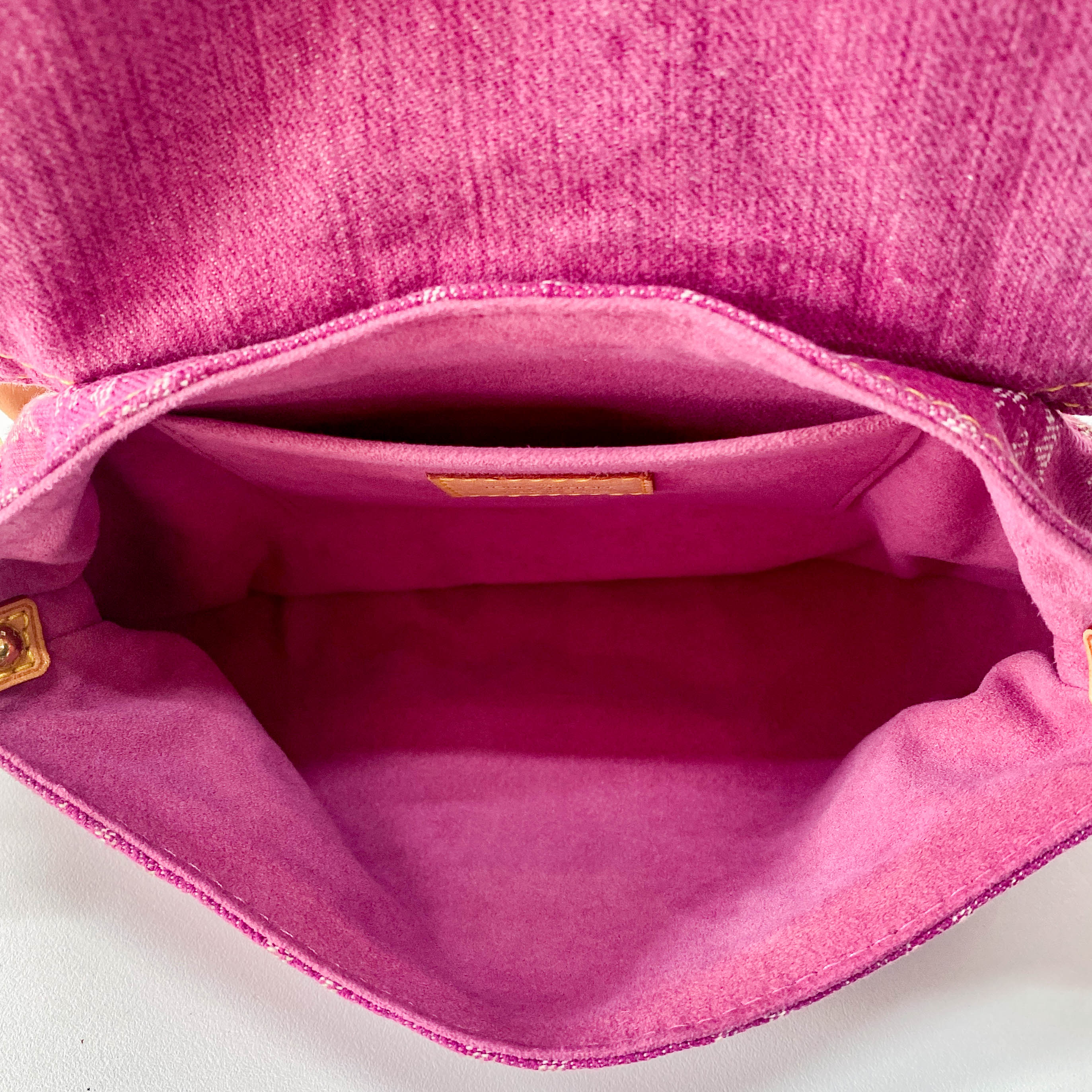 Monogram Pink Denim Mini Pleaty