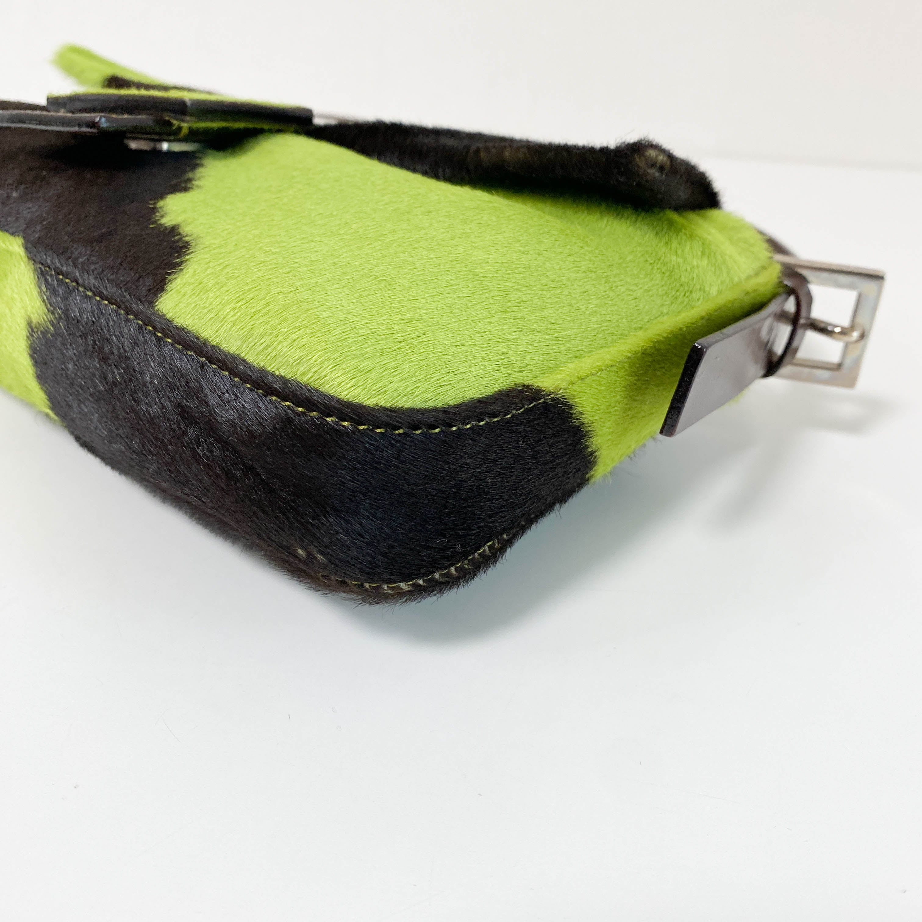 Baguette Green Pony Hair Shoulder Bag