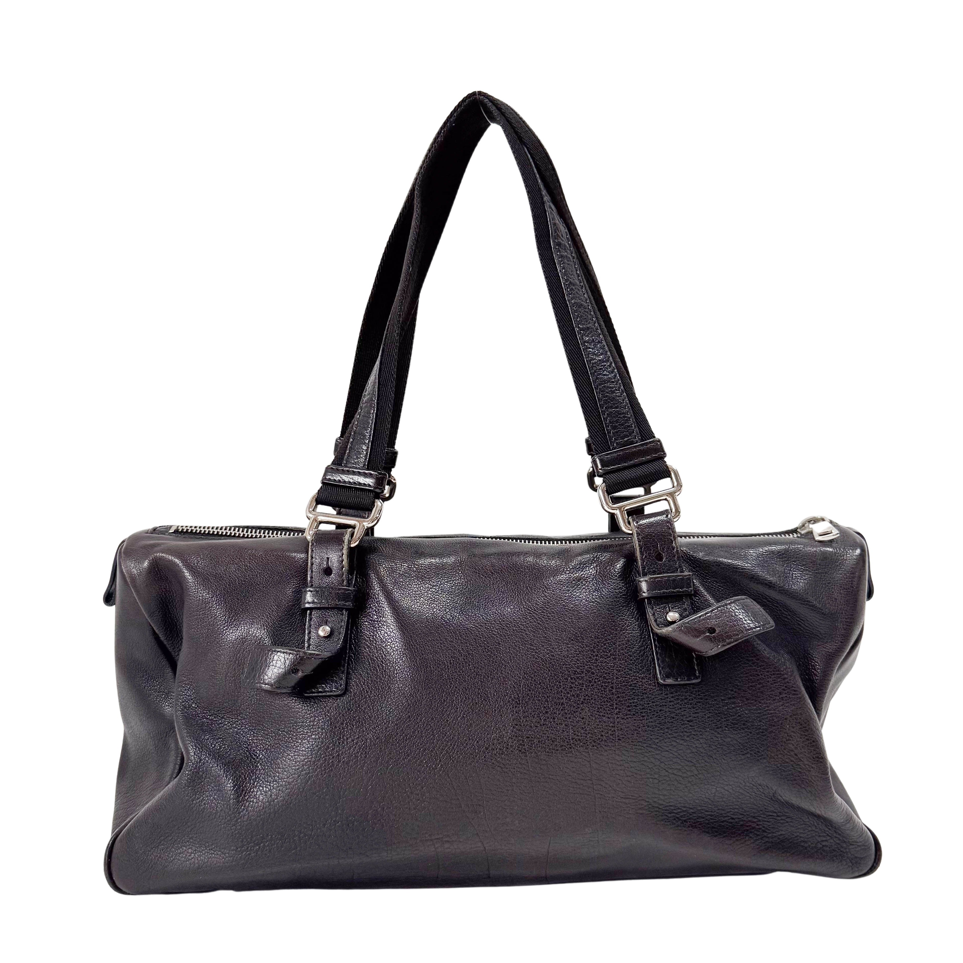 Black Leather Studs Shoulder Bag