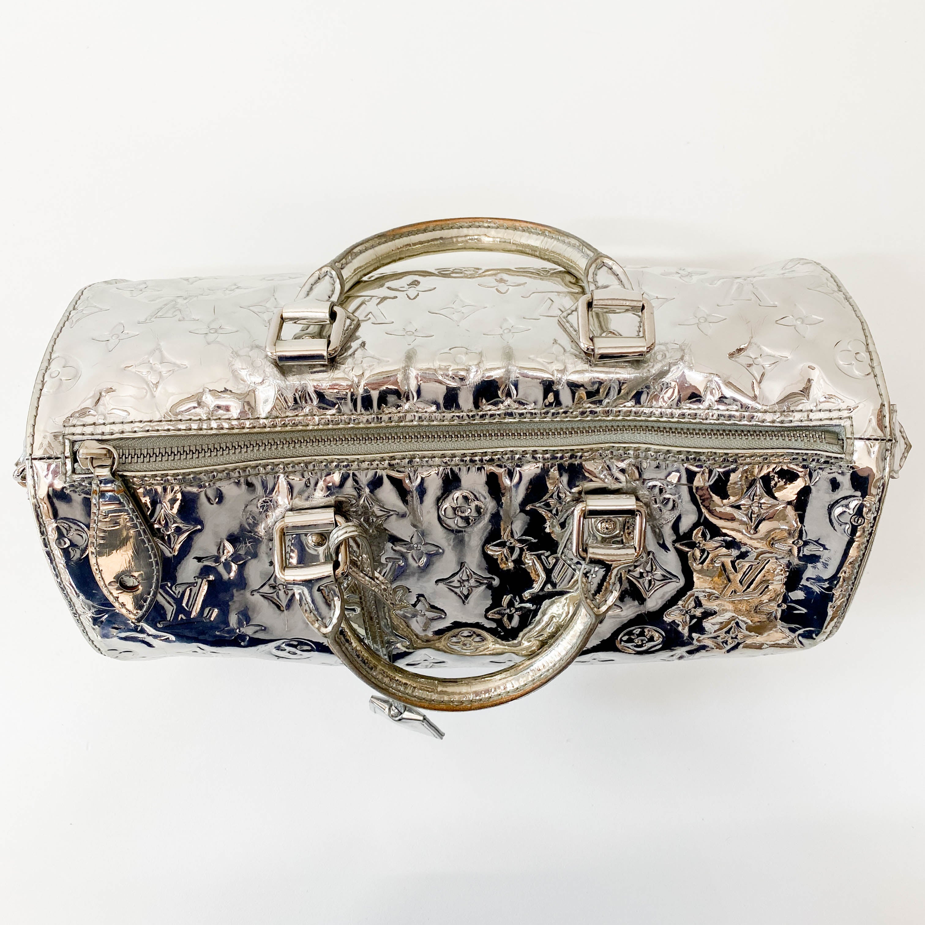Speedy 30 Monogram Miroir Silver Vynyl Bag