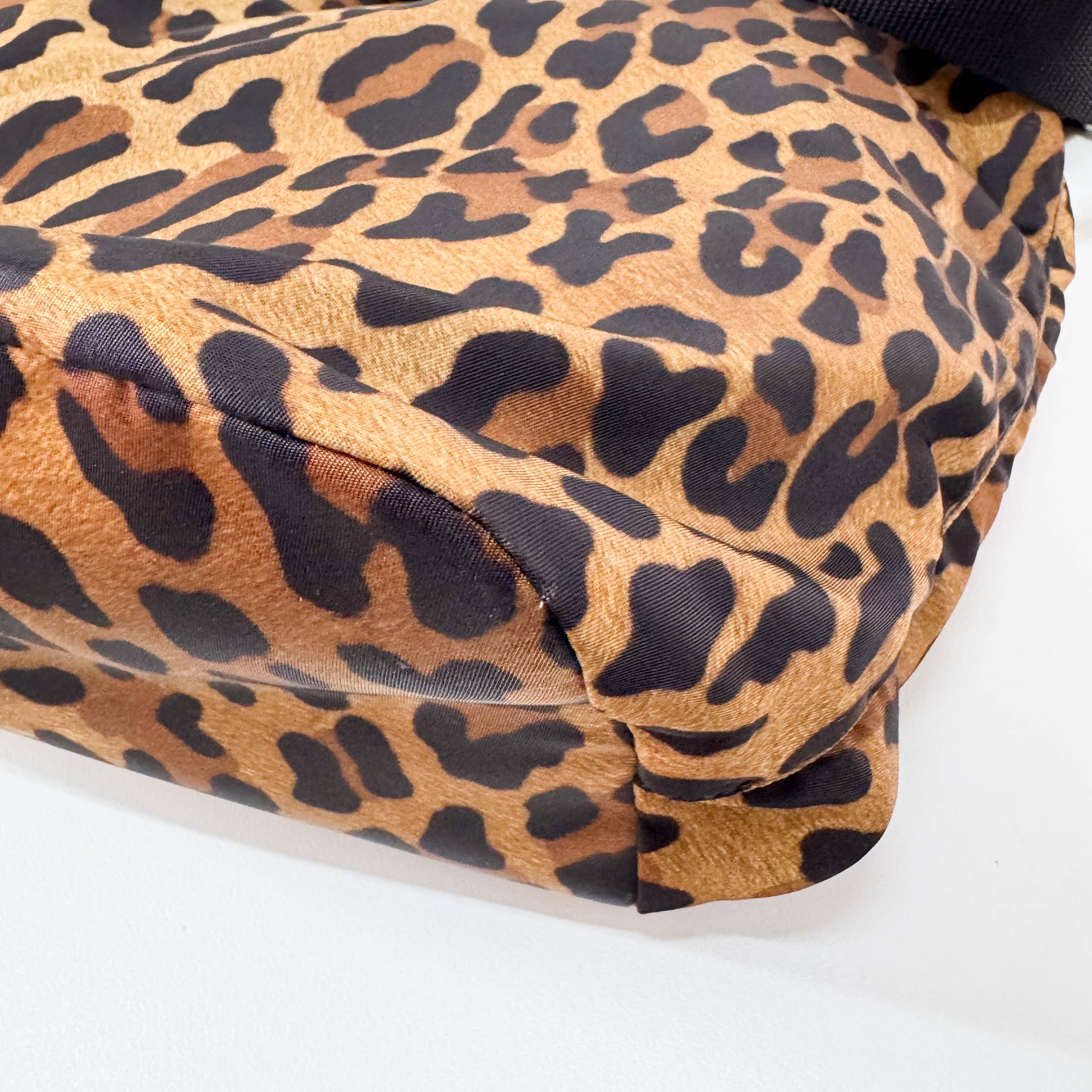 Nylon Leopard Print Tote