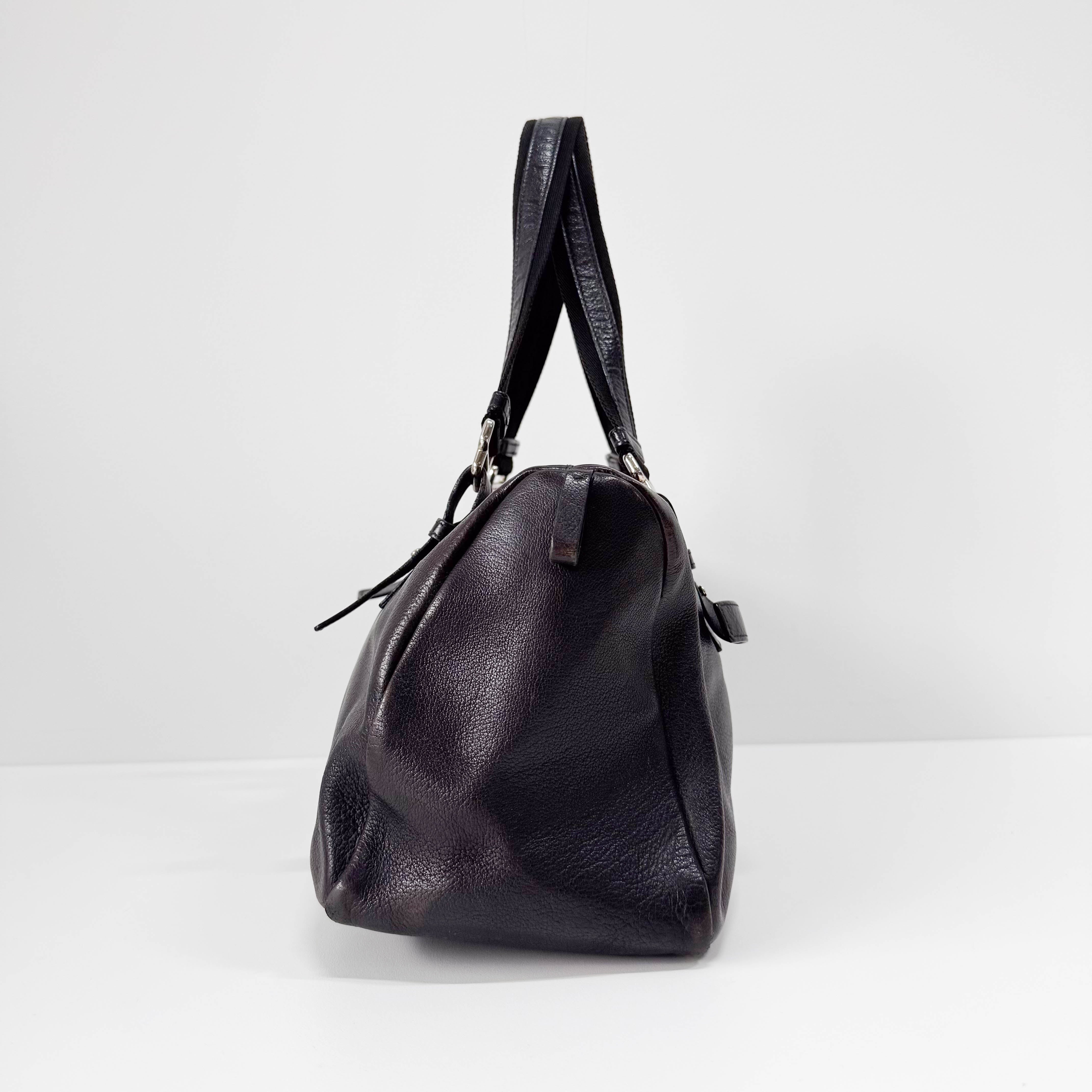 Black Leather Studs Shoulder Bag