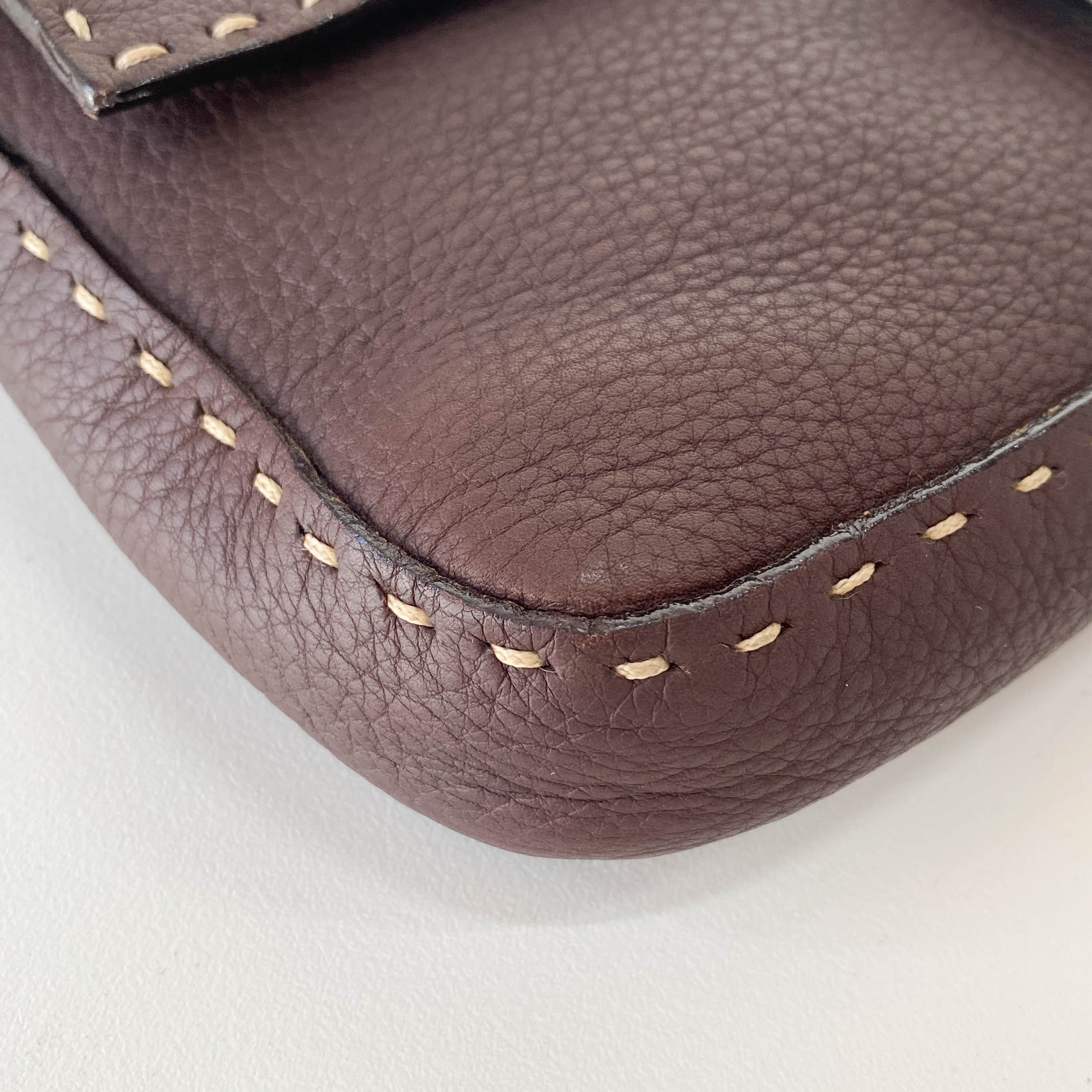 Selleria Baguette Brown Leather Shoulder Bag