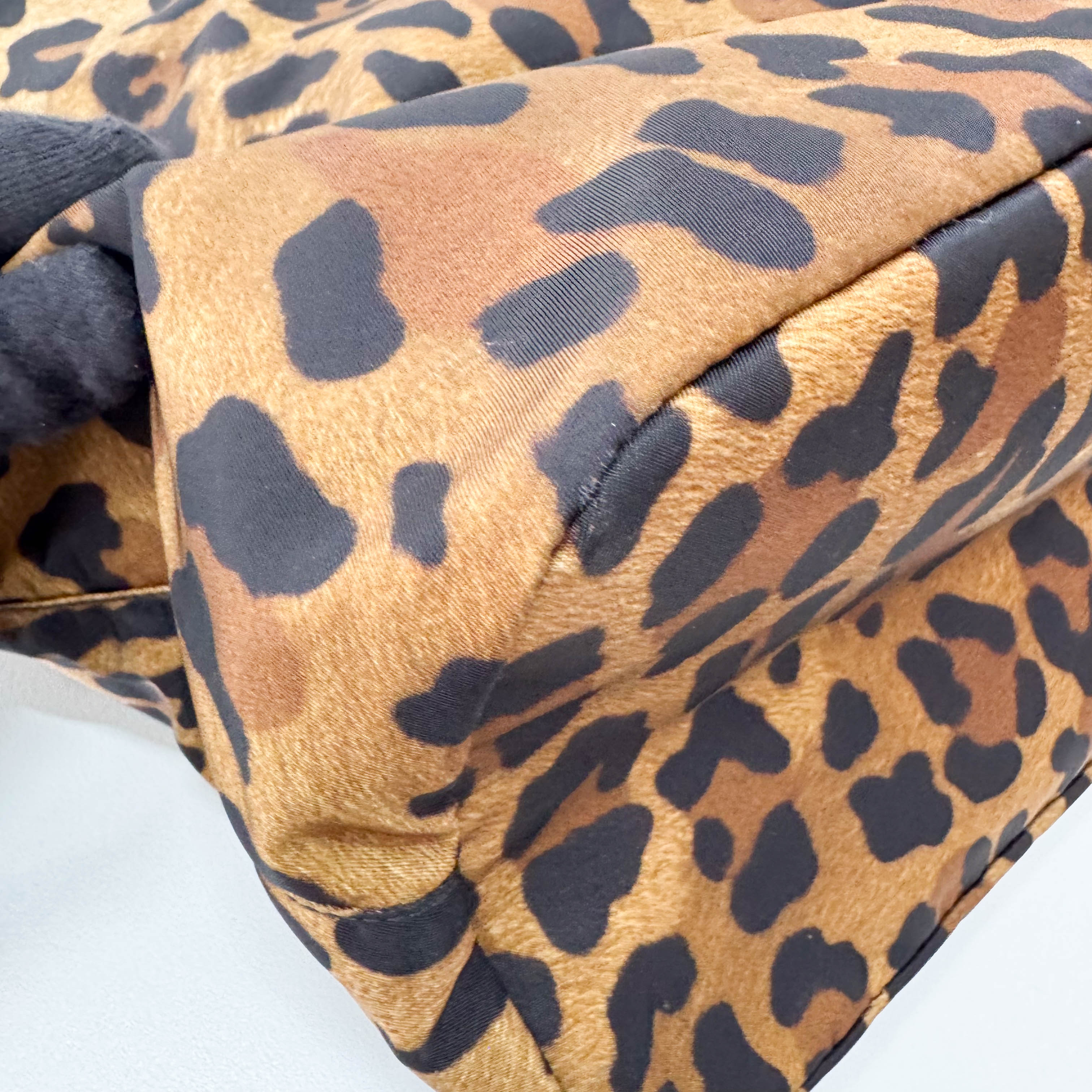 Nylon Leopard Print Tote
