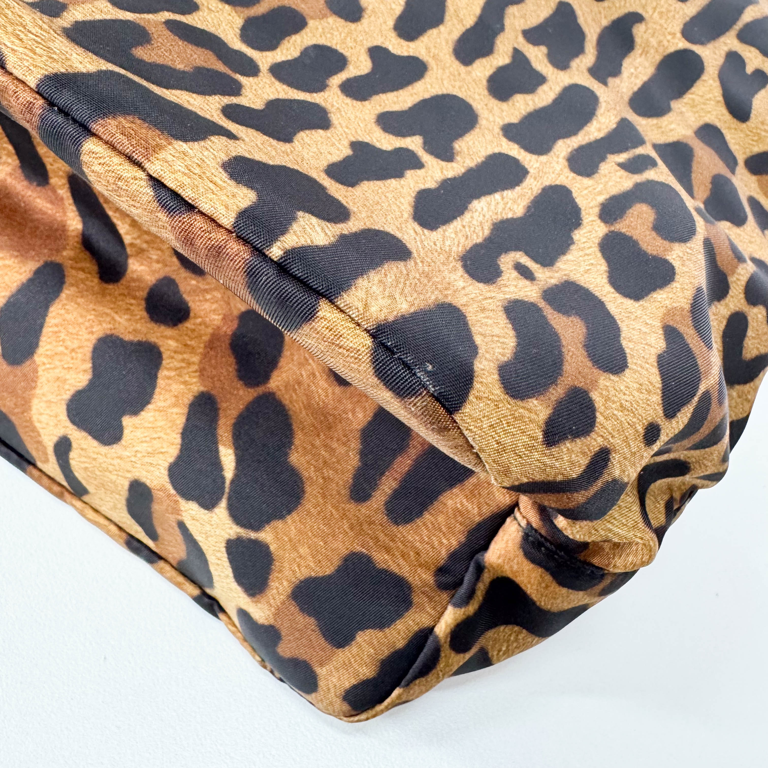 Nylon Leopard Print Tote