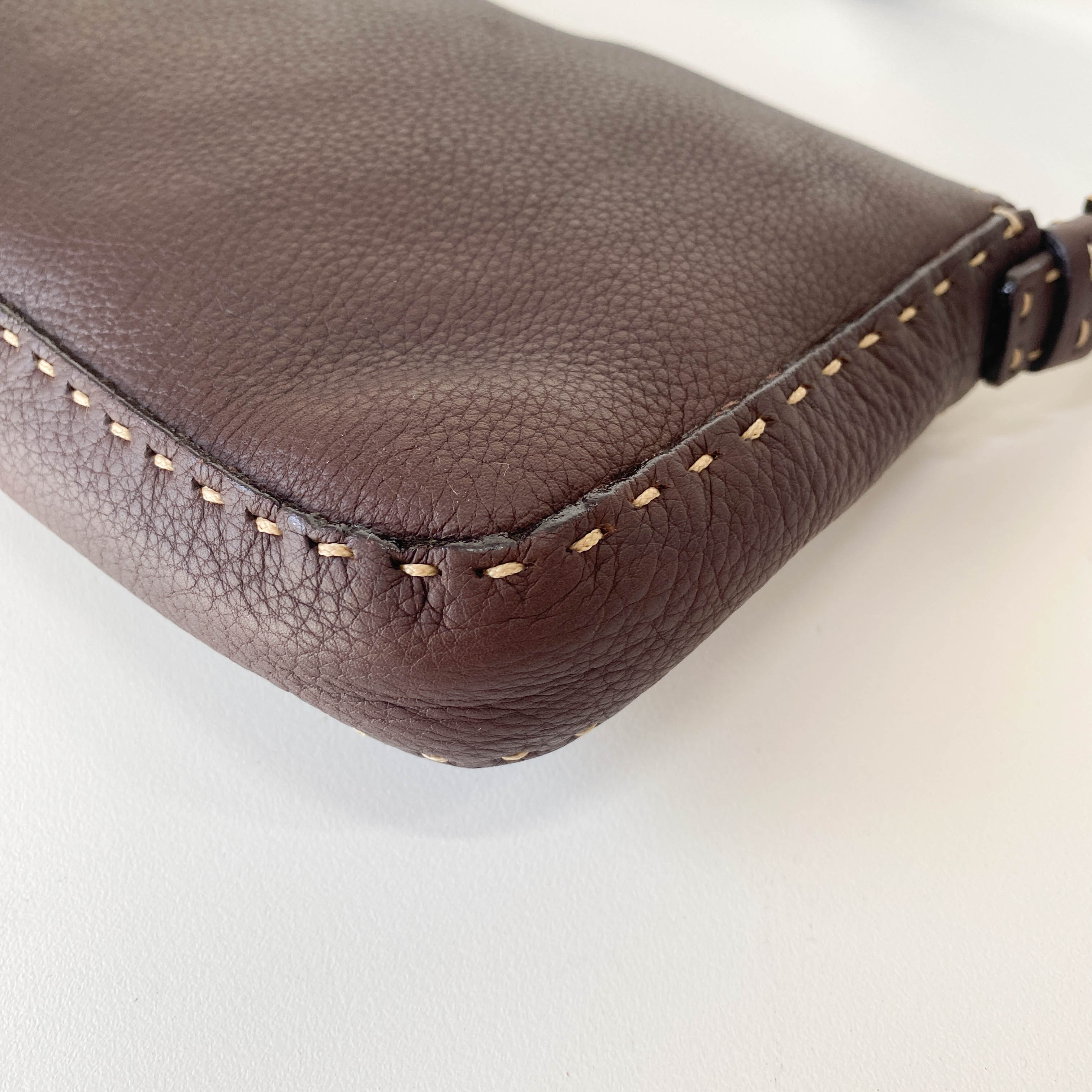 Selleria Baguette Brown Leather Shoulder Bag
