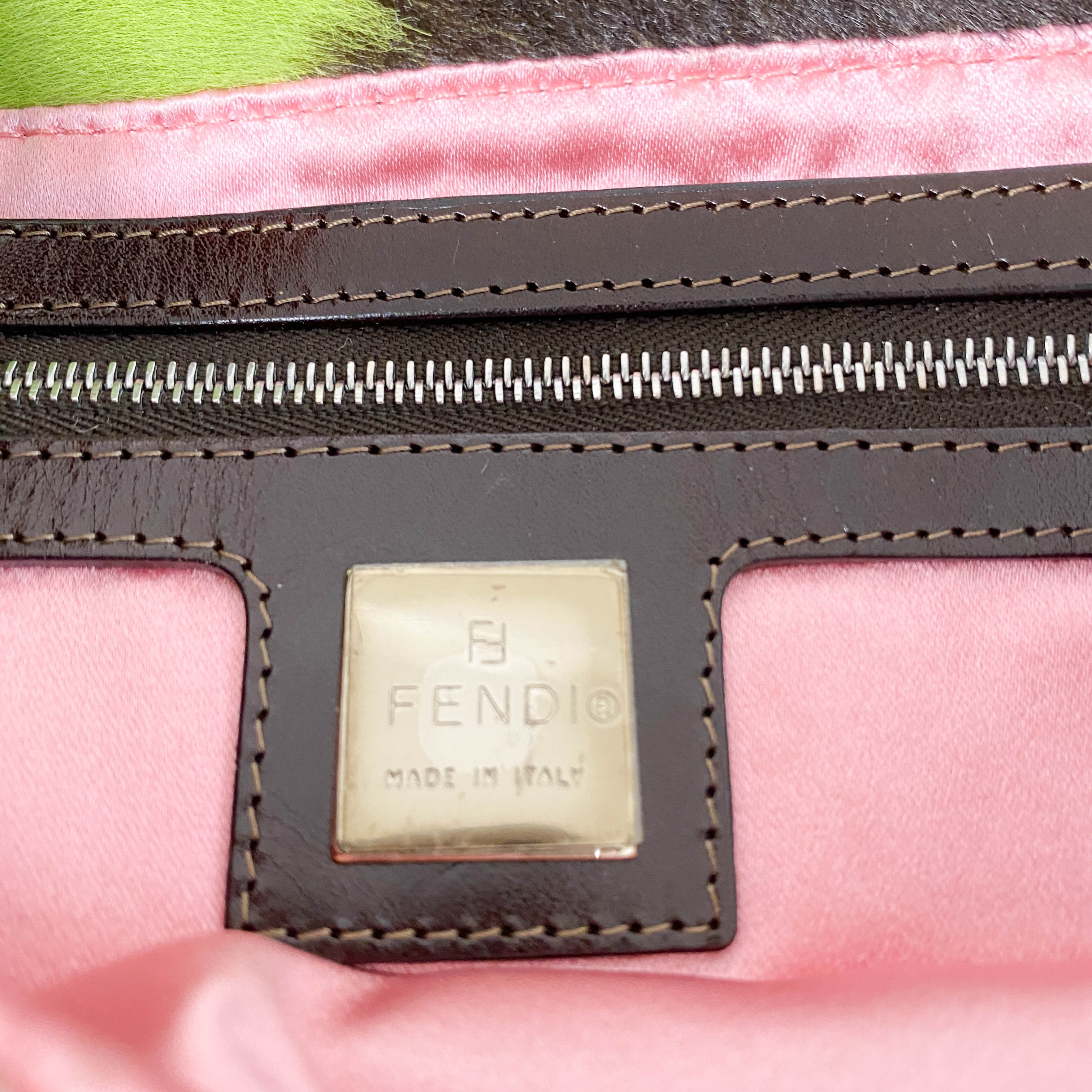 Baguette Green Pony Hair Shoulder Bag