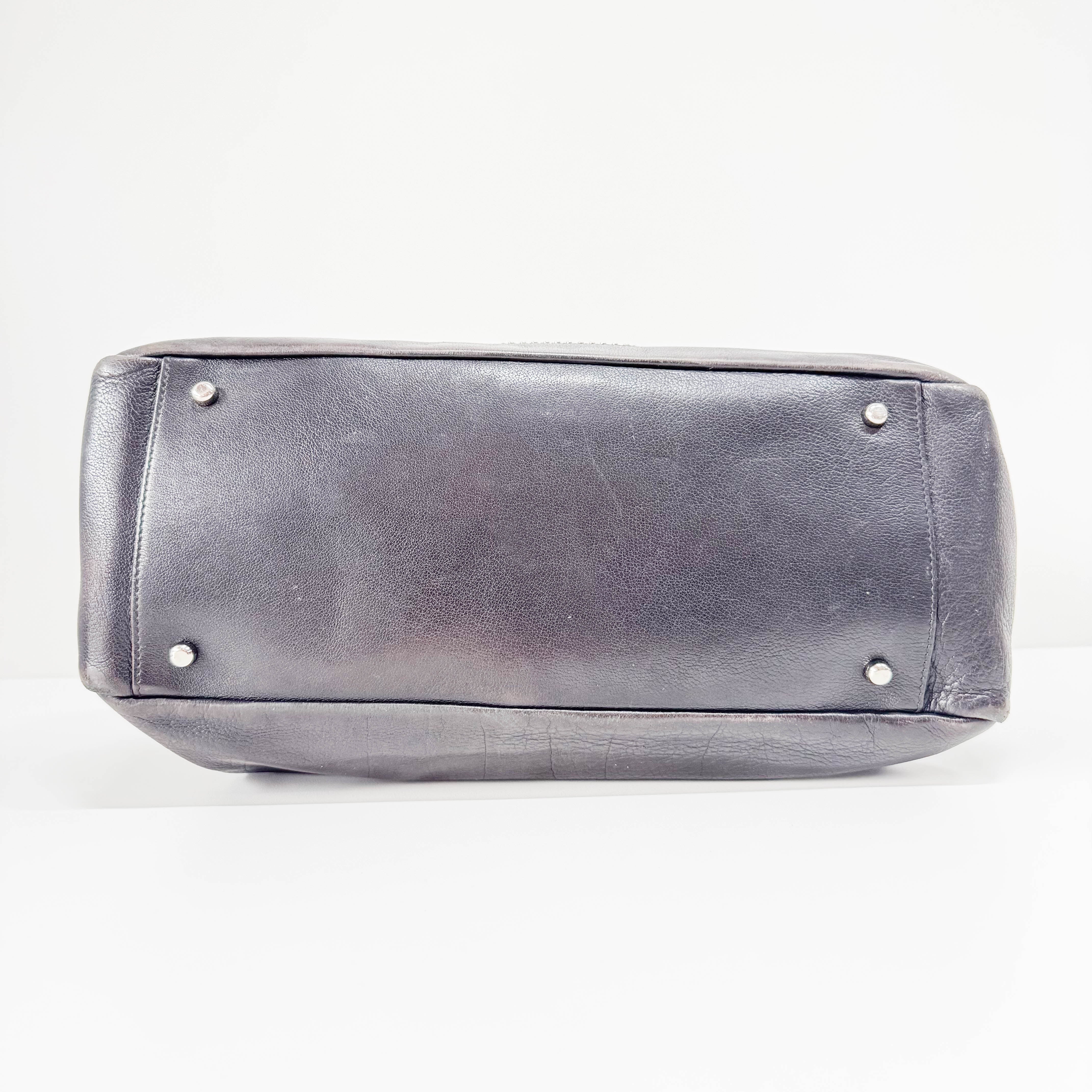 Black Leather Studs Shoulder Bag