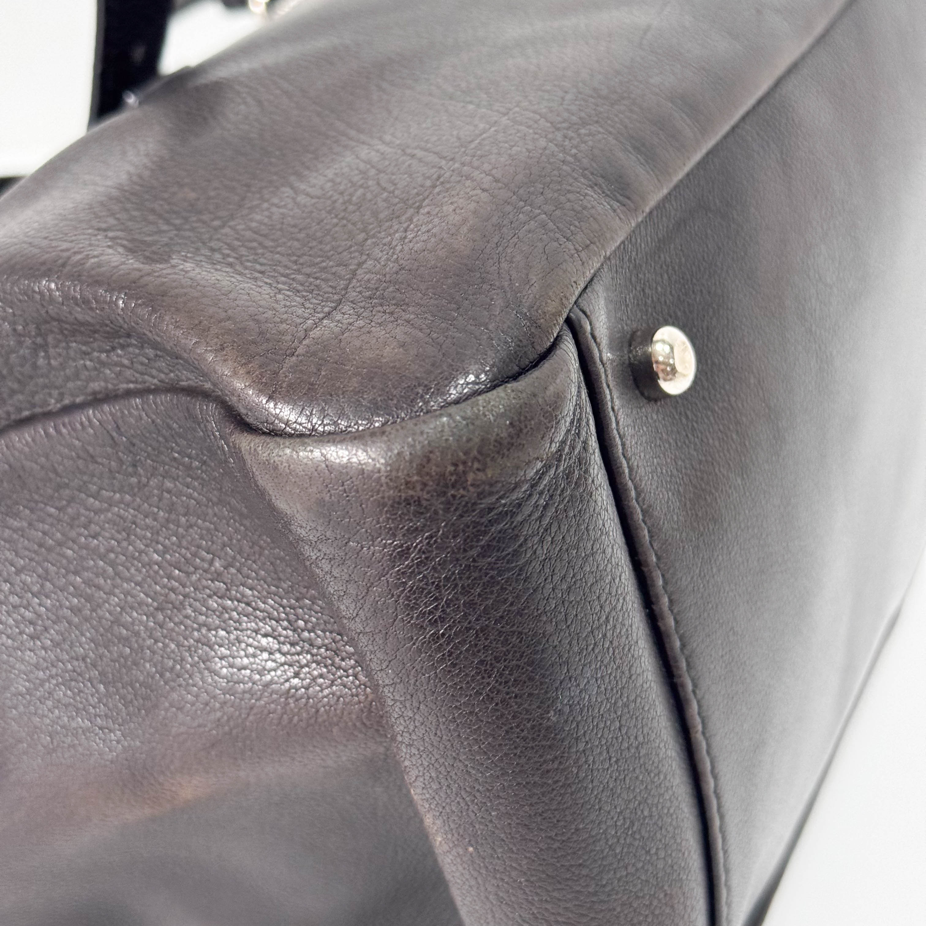 Black Leather Studs Shoulder Bag