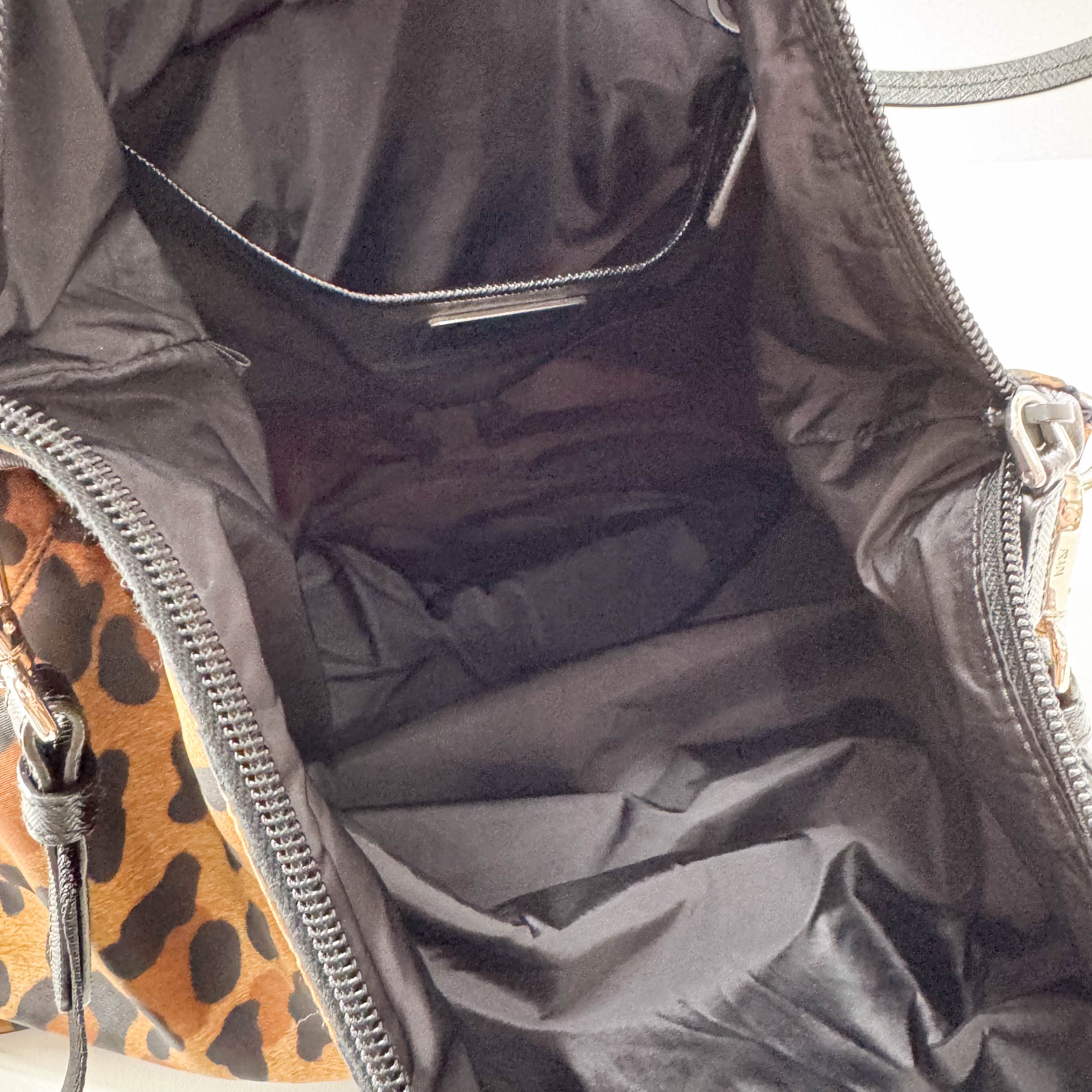 Nylon Leopard Print Tote