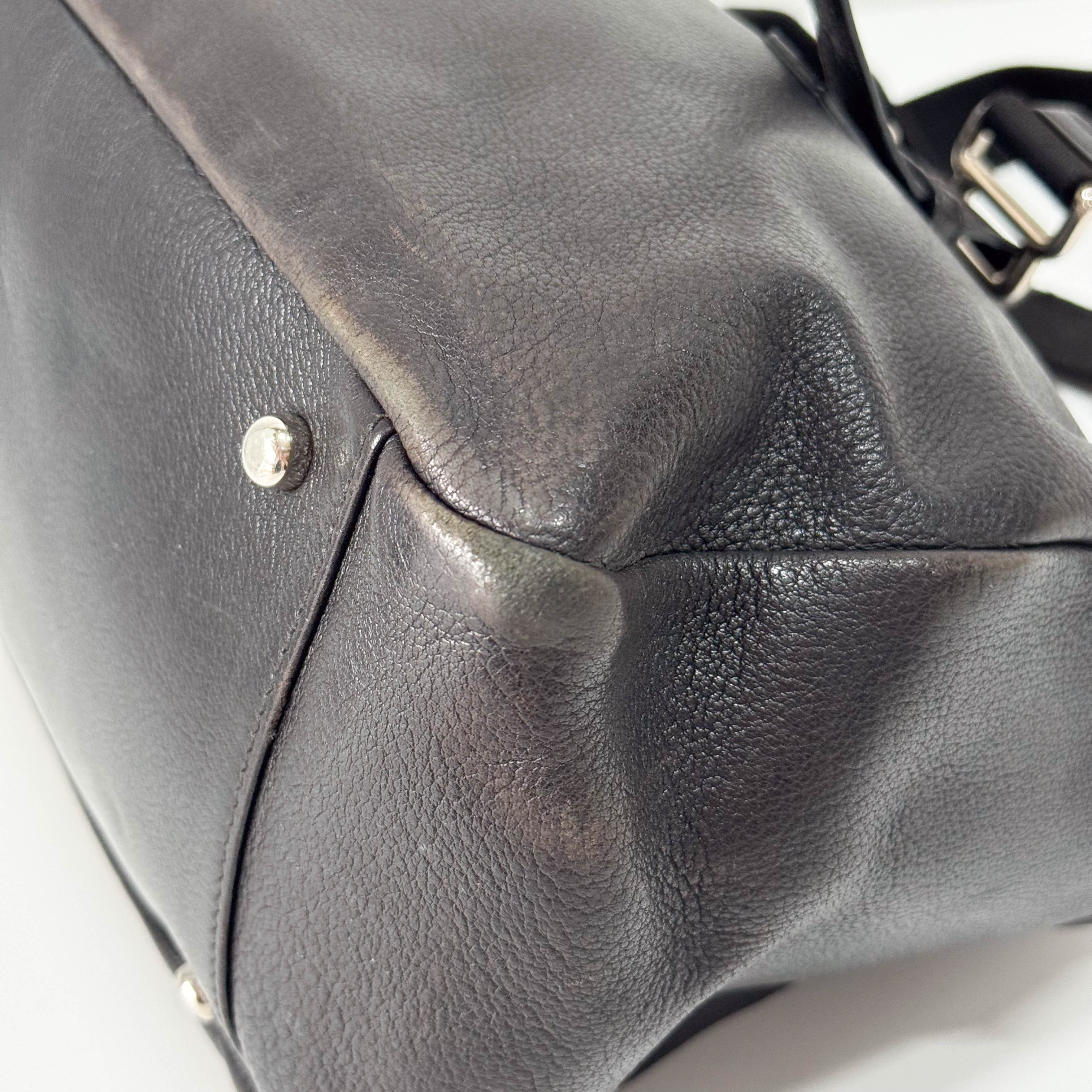 Black Leather Studs Shoulder Bag