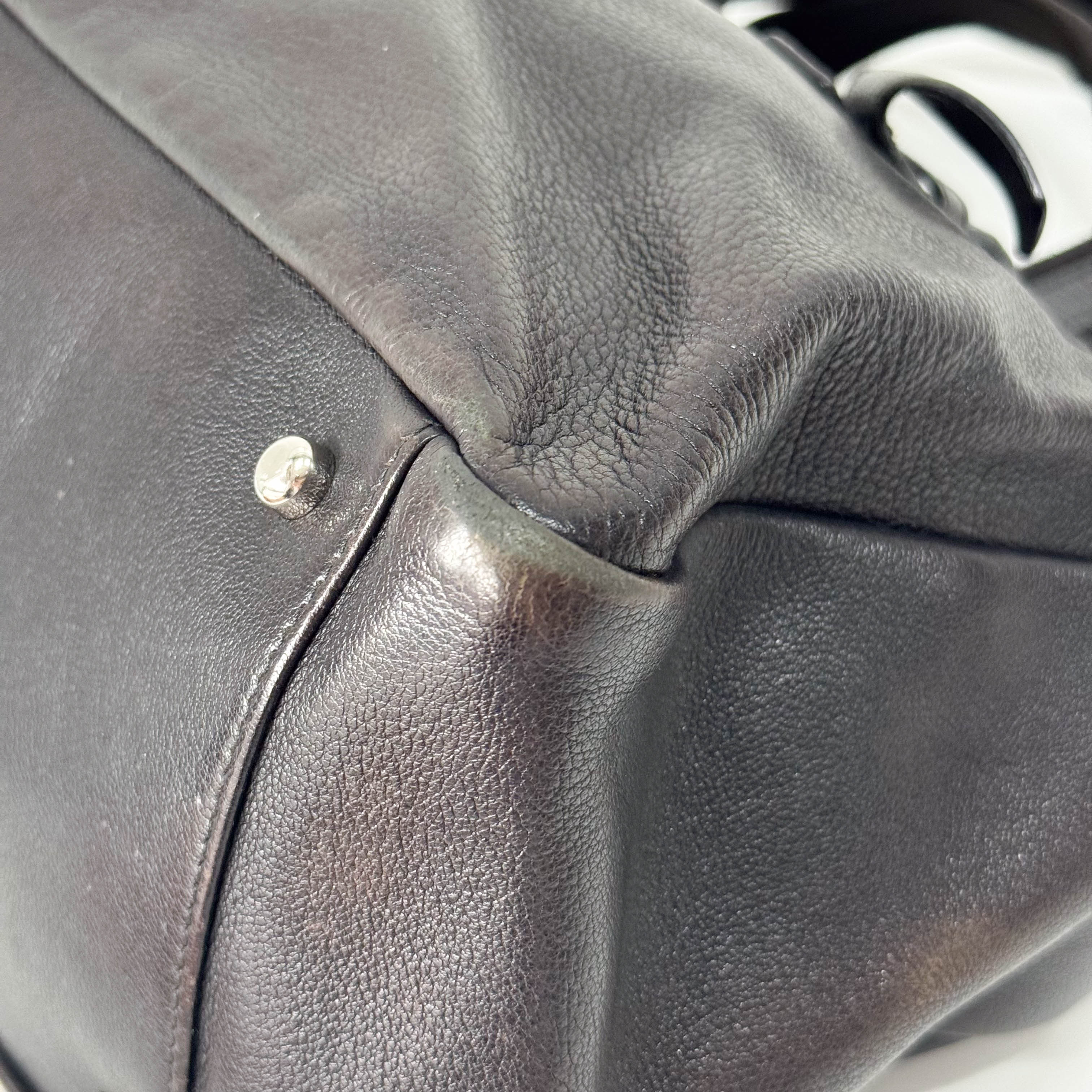 Black Leather Studs Shoulder Bag