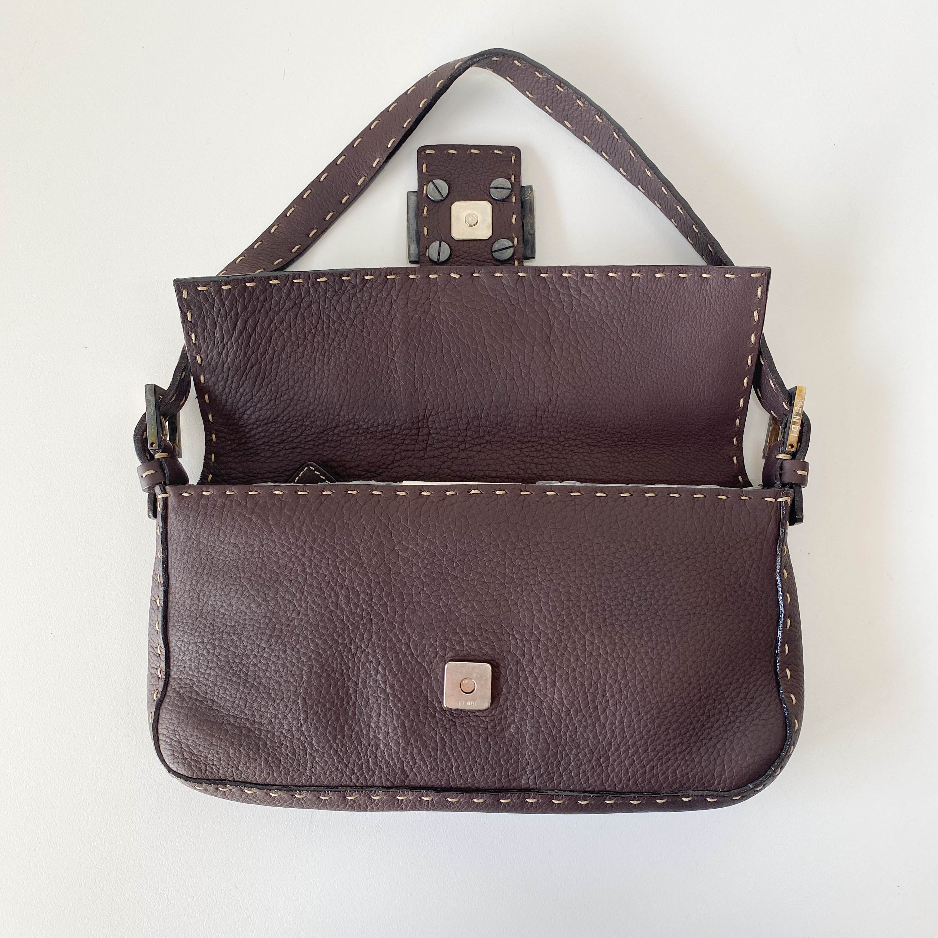 Selleria Baguette Brown Leather Shoulder Bag
