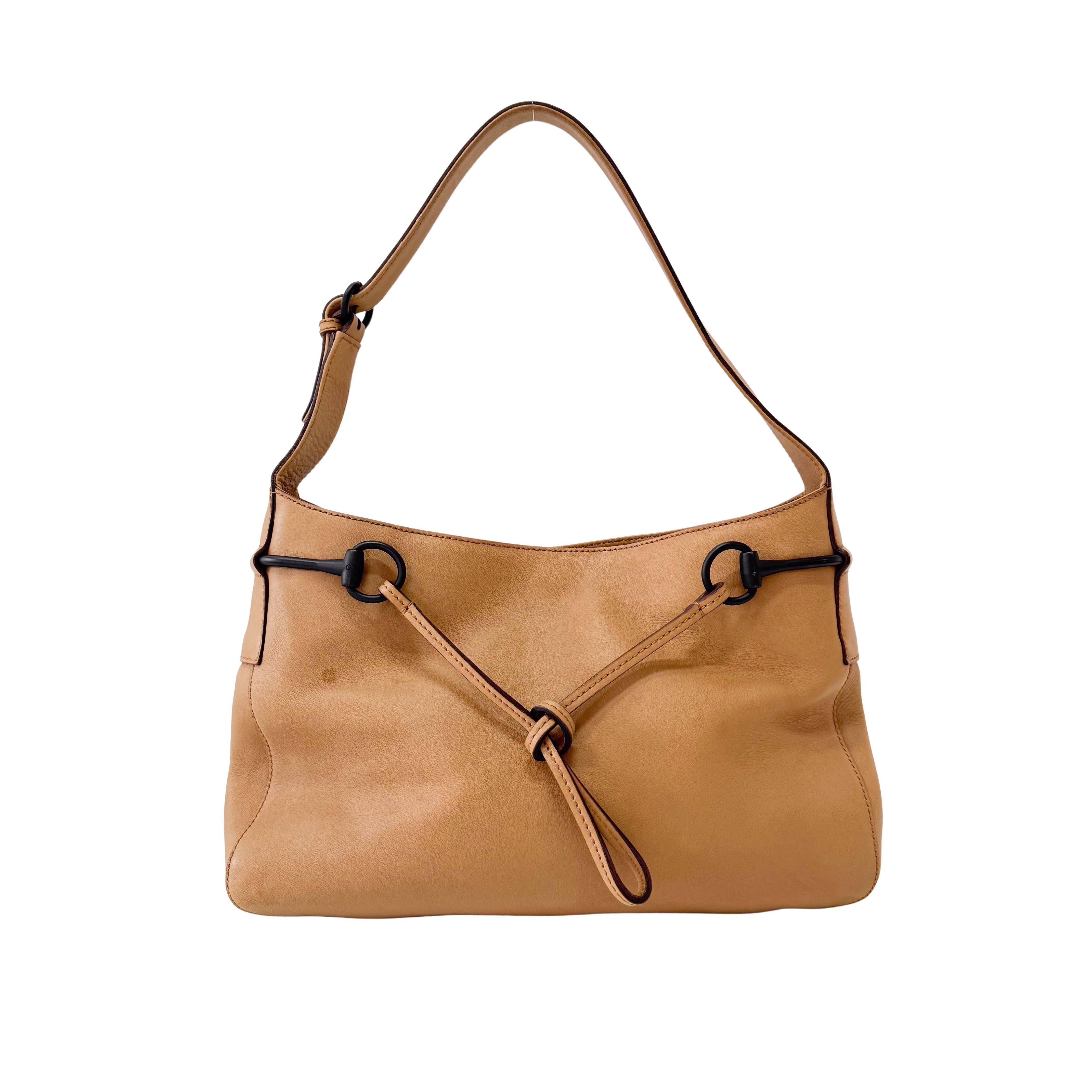 Horsebit Hobo Brown Leather Shoulder Bag