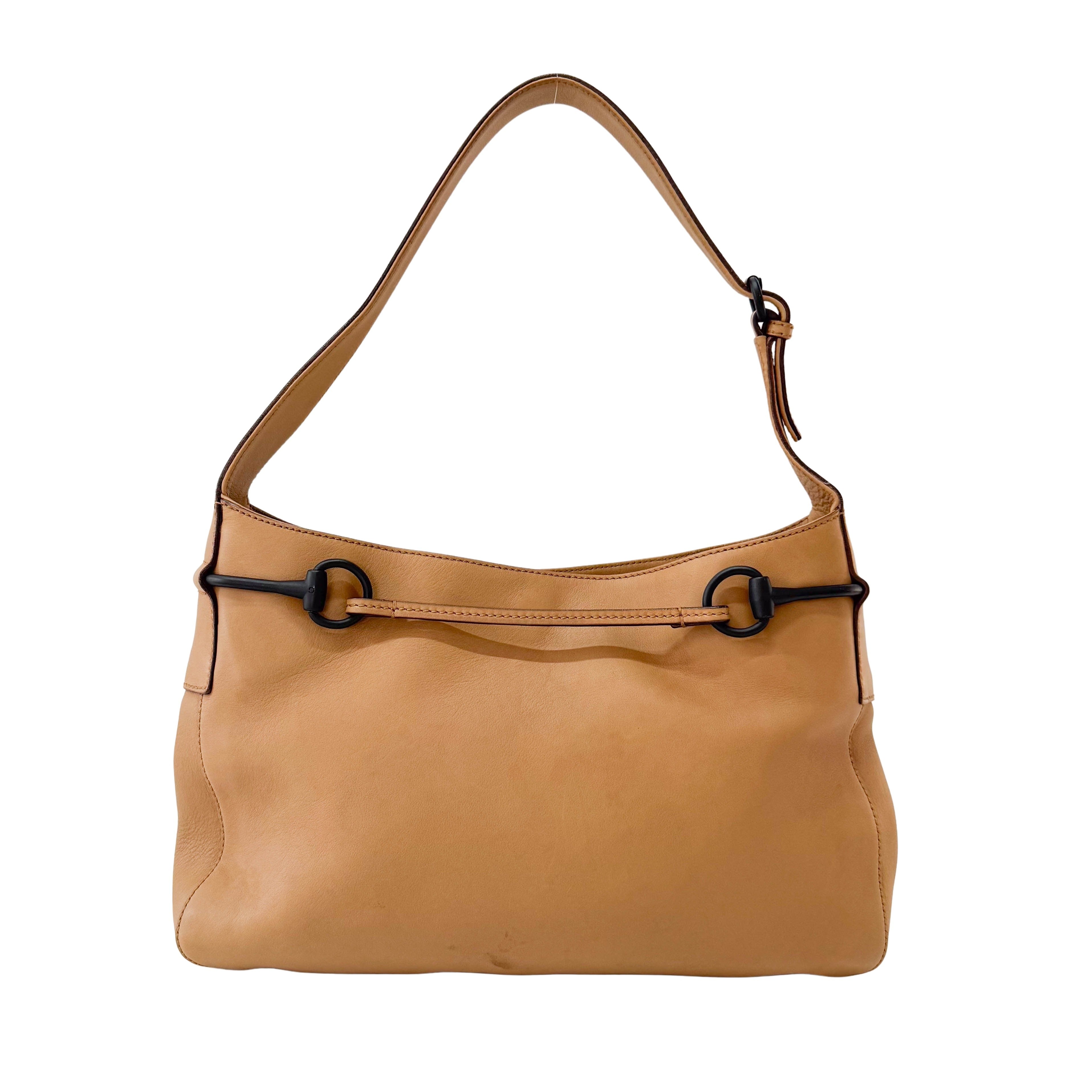 Horsebit Hobo Brown Leather Shoulder Bag