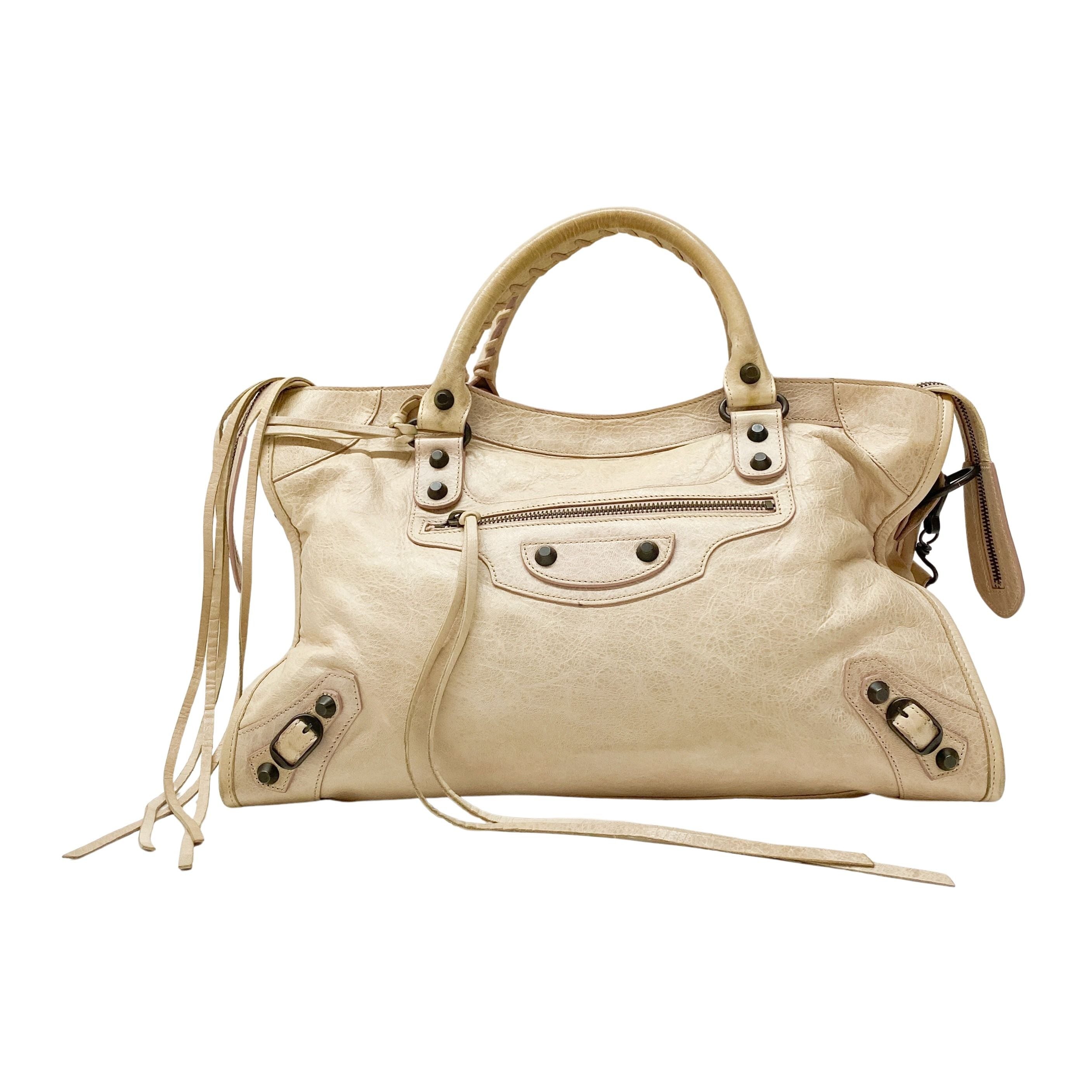 The City Neutral Leather Two Way Bag