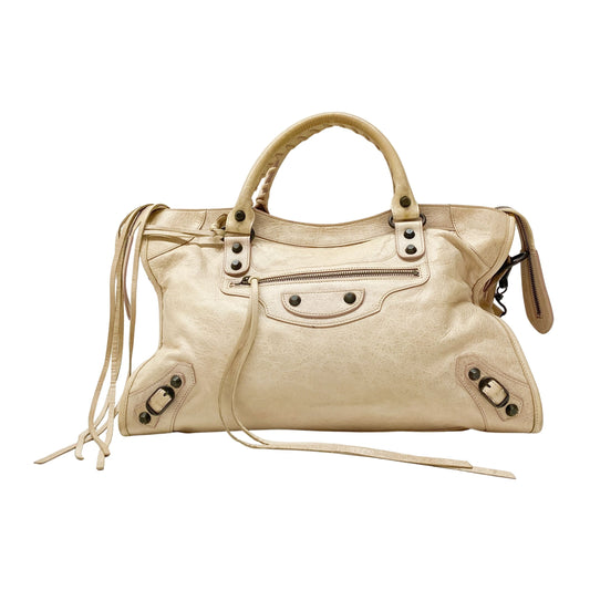 The City Neutral Leather Two Way Bag