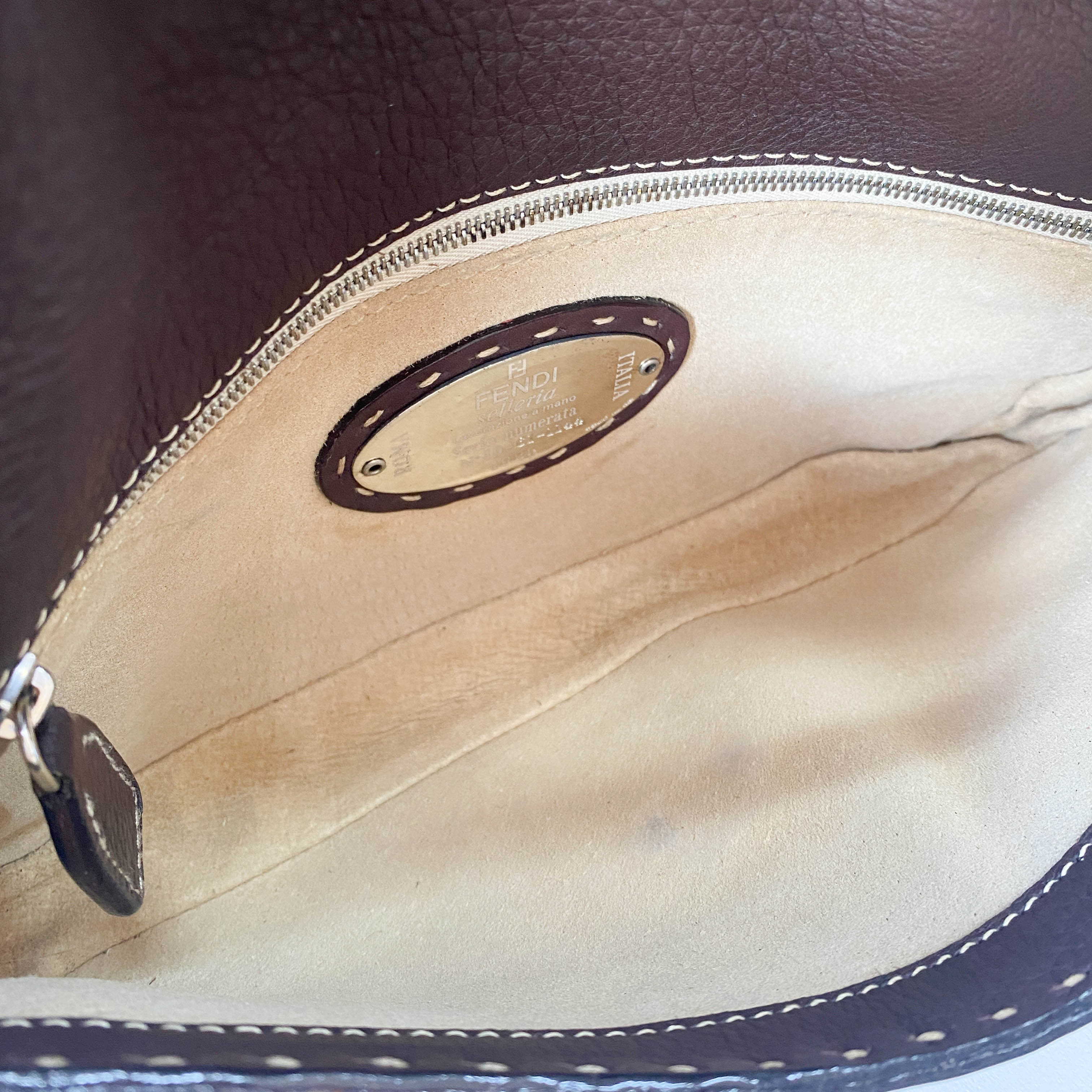 Selleria Baguette Brown Leather Shoulder Bag