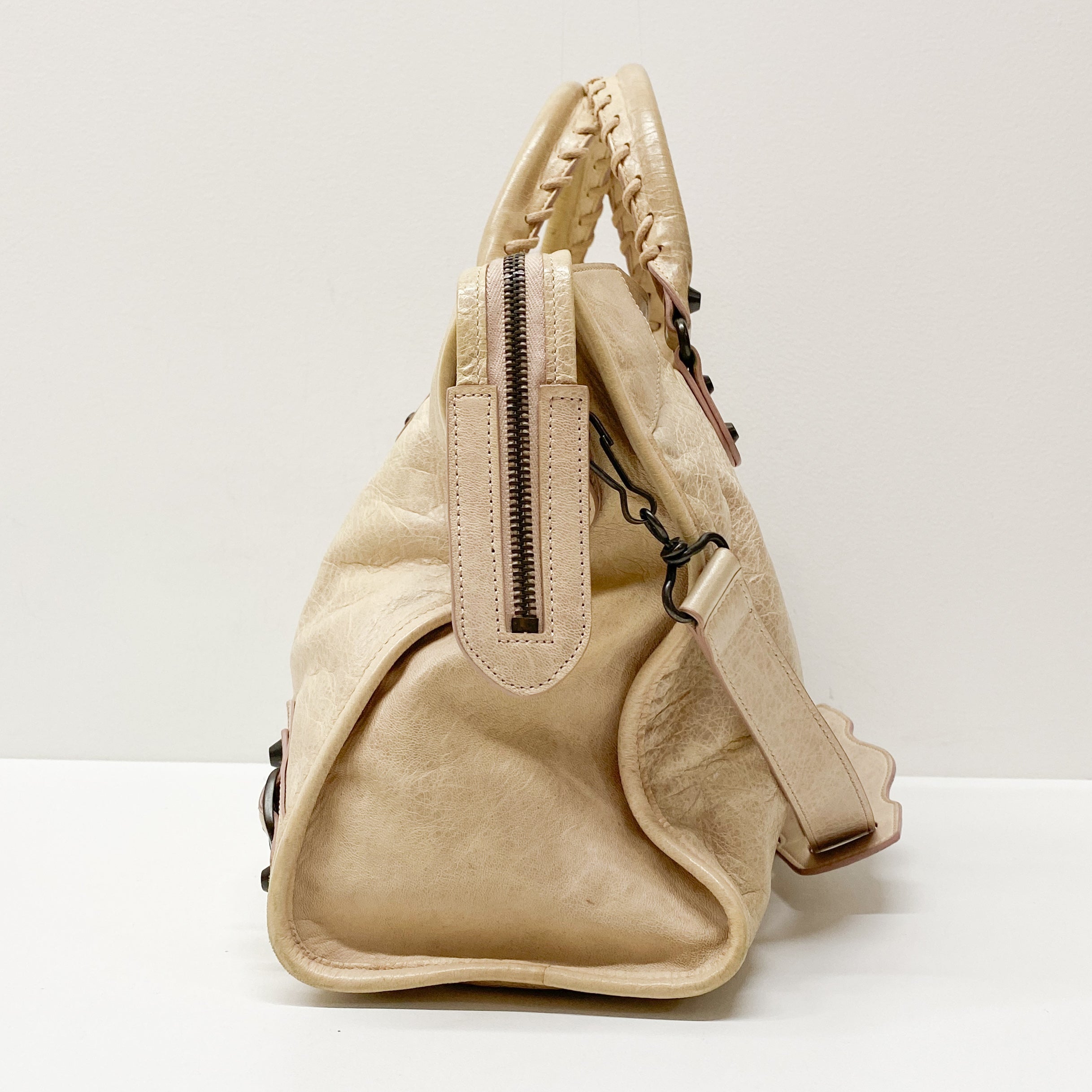 The City Neutral Leather Two Way Bag